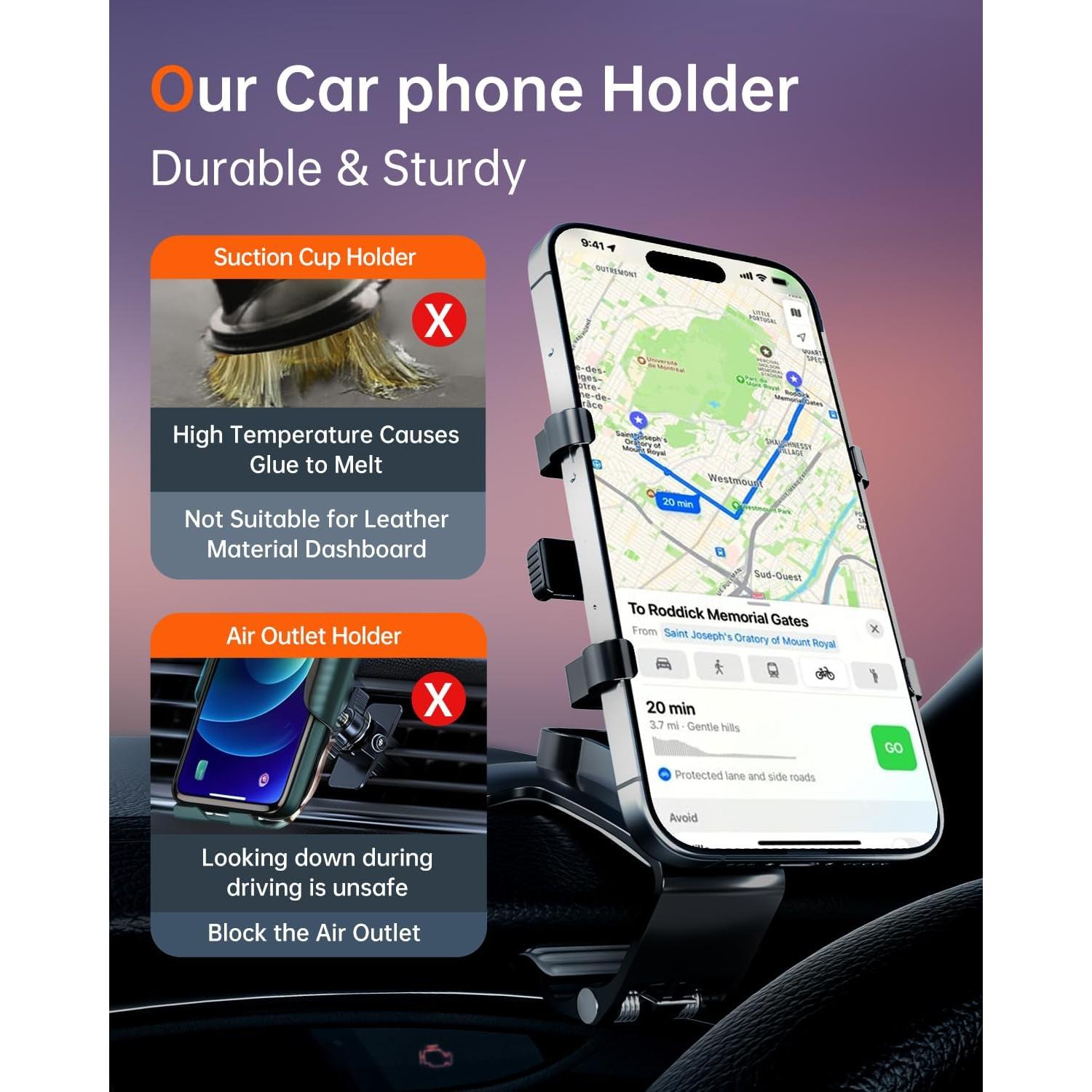 Soporte para Teléfono de Coche Bawyot Clip Universal 4-7"