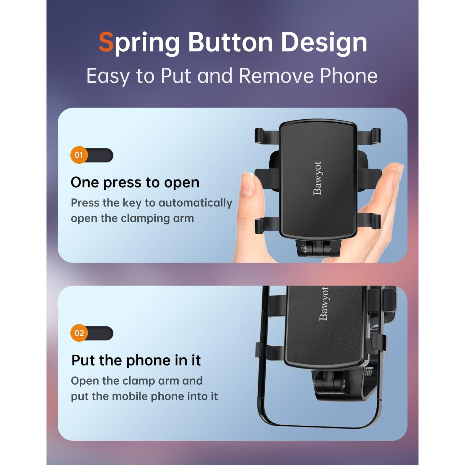 Soporte para Teléfono de Coche Bawyot Clip Universal 4-7"