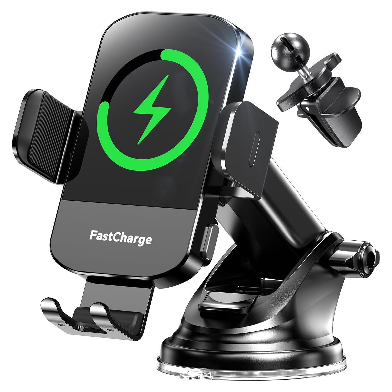 Soporte Cargador Inalámbrico CHGeek 15W para Coche Negro