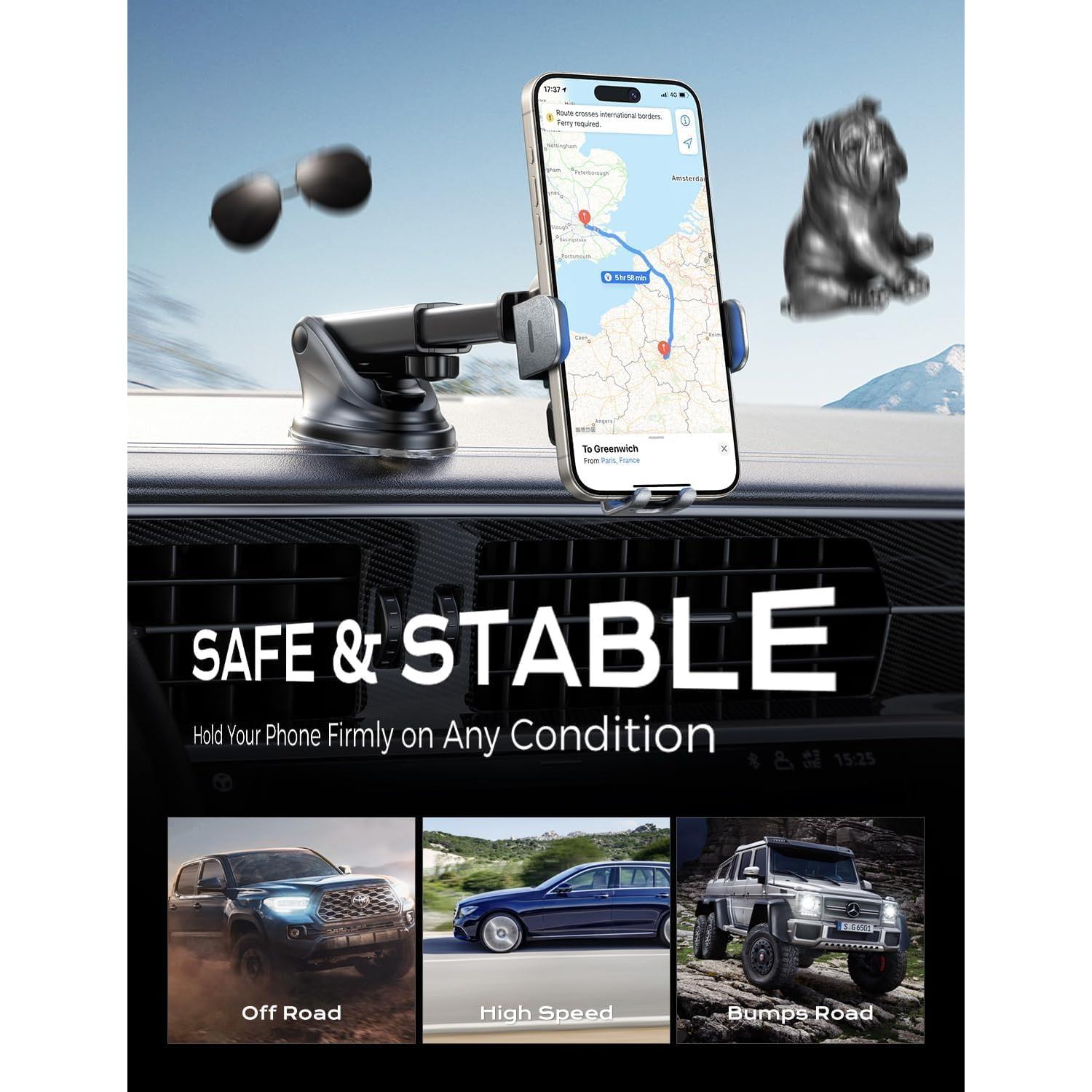 Soporte Cargador Inalámbrico CHGeek 15W para Coche Negro