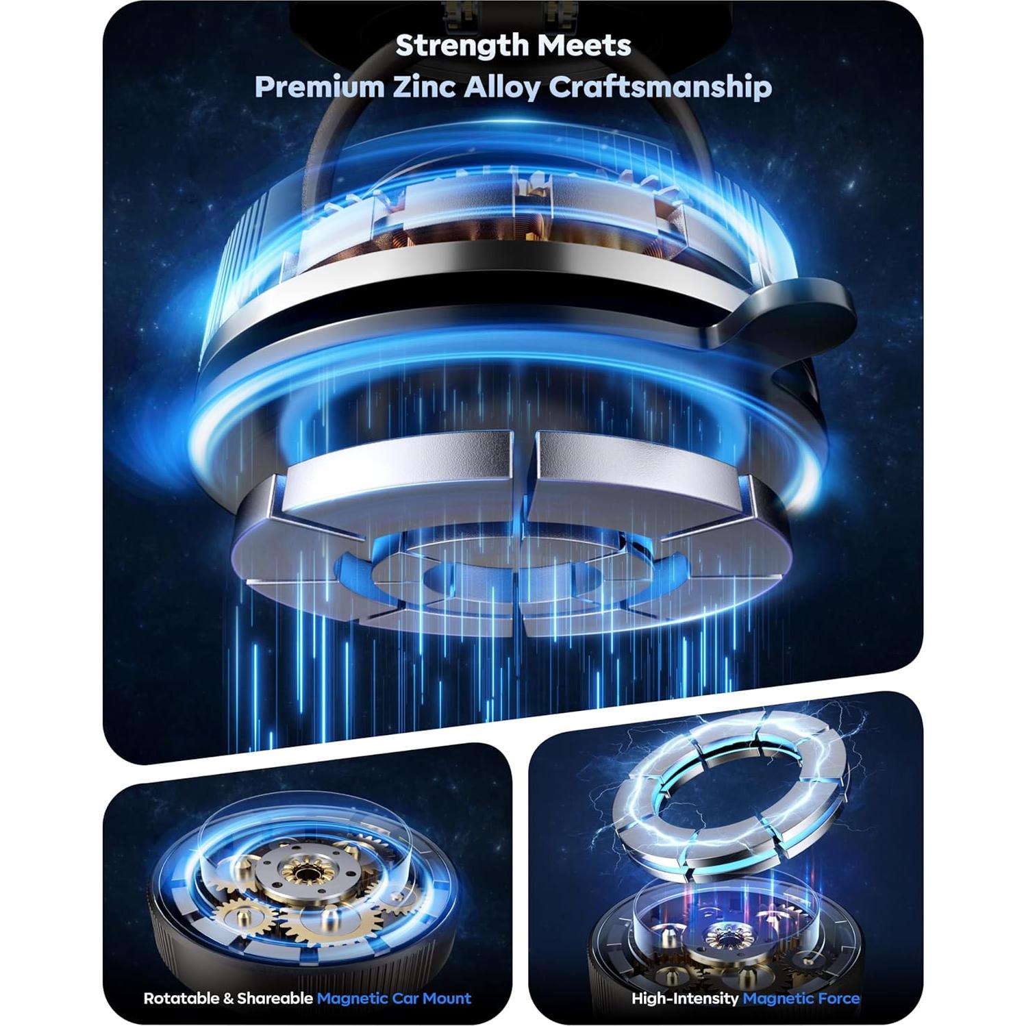 Soporte Magnético para Teléfono de Coche MARUVI Negro 2800gf