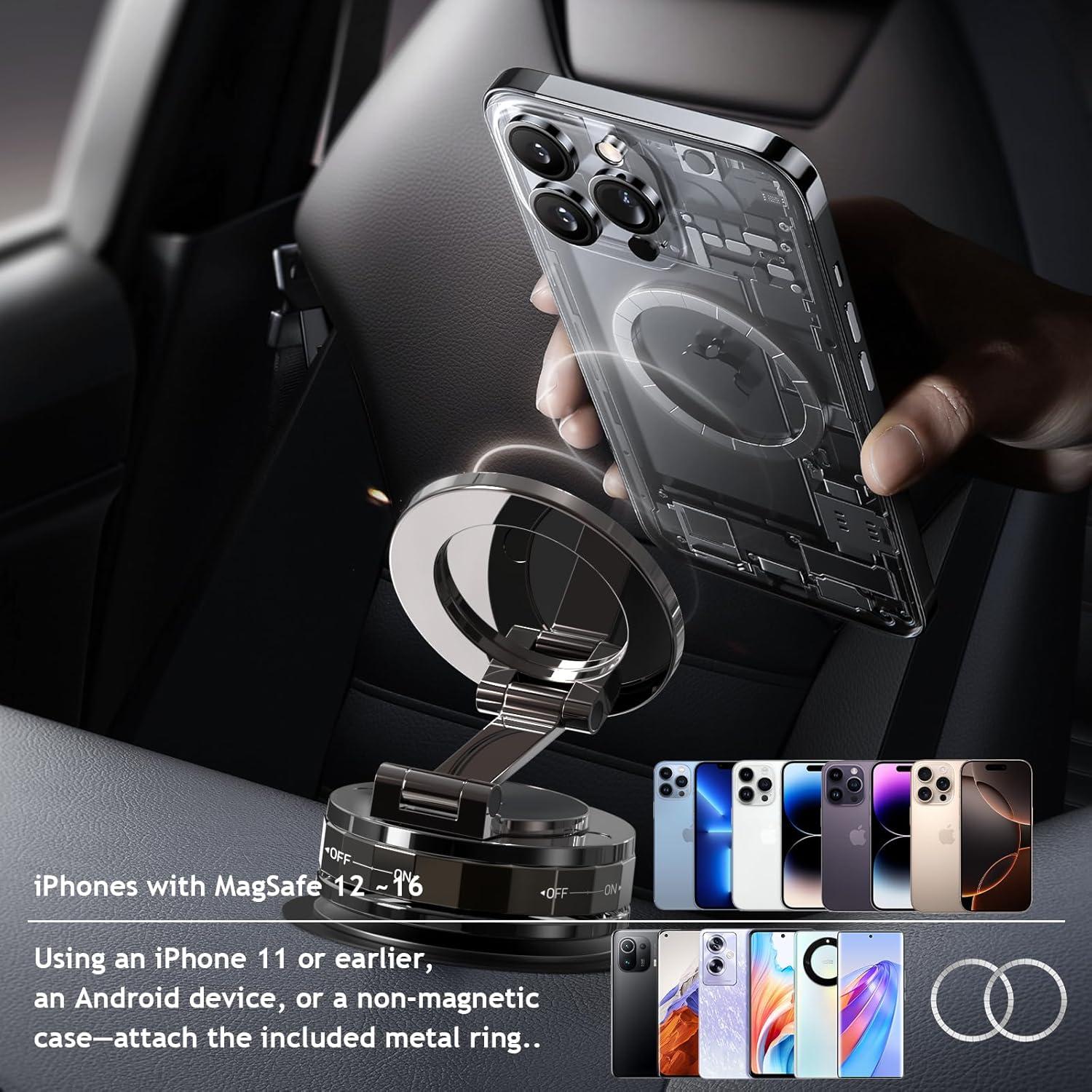 Soporte para Teléfono de Coche NZKEEYZI Magnético 360° Café