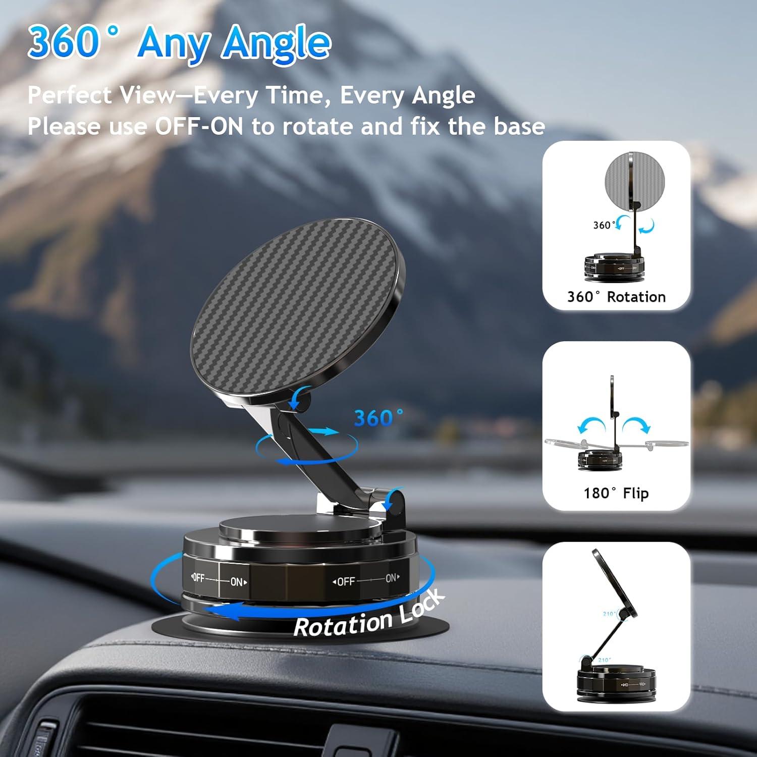 Soporte para Teléfono de Coche NZKEEYZI Magnético 360° Café