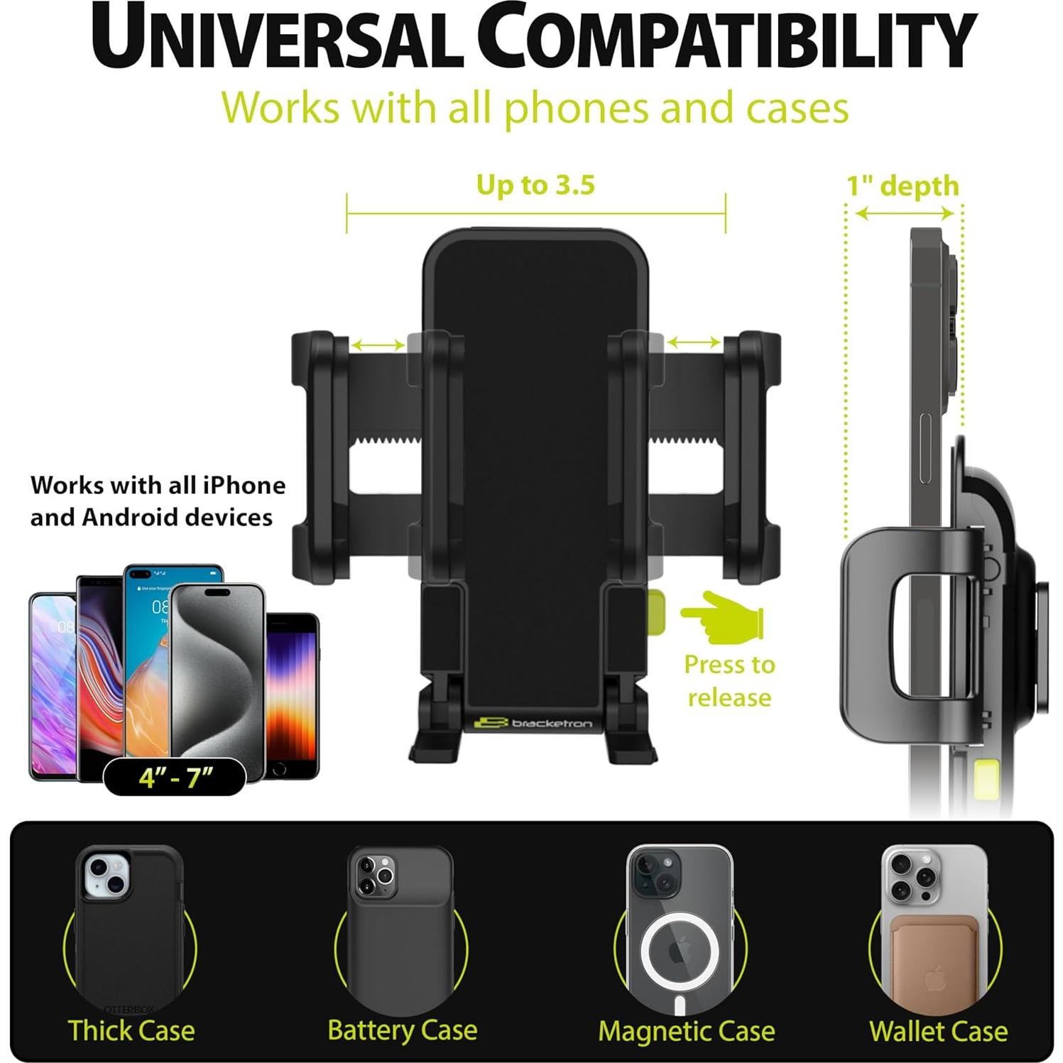 Soporte para Teléfono Bracketron TripGrip para Coche - Ajustable