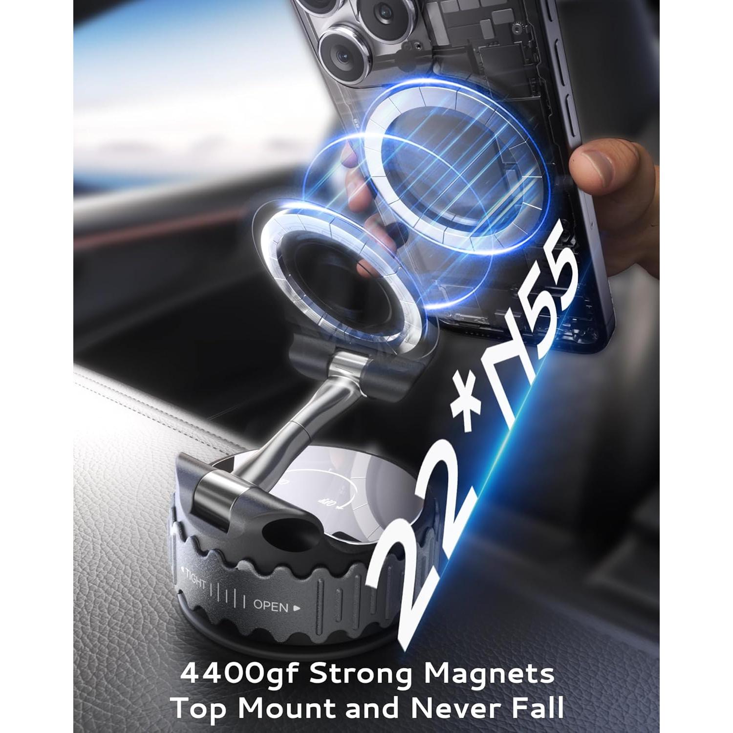 Soporte para Teléfono en Auto BEBEAR Magnético 4400gf Ajustable