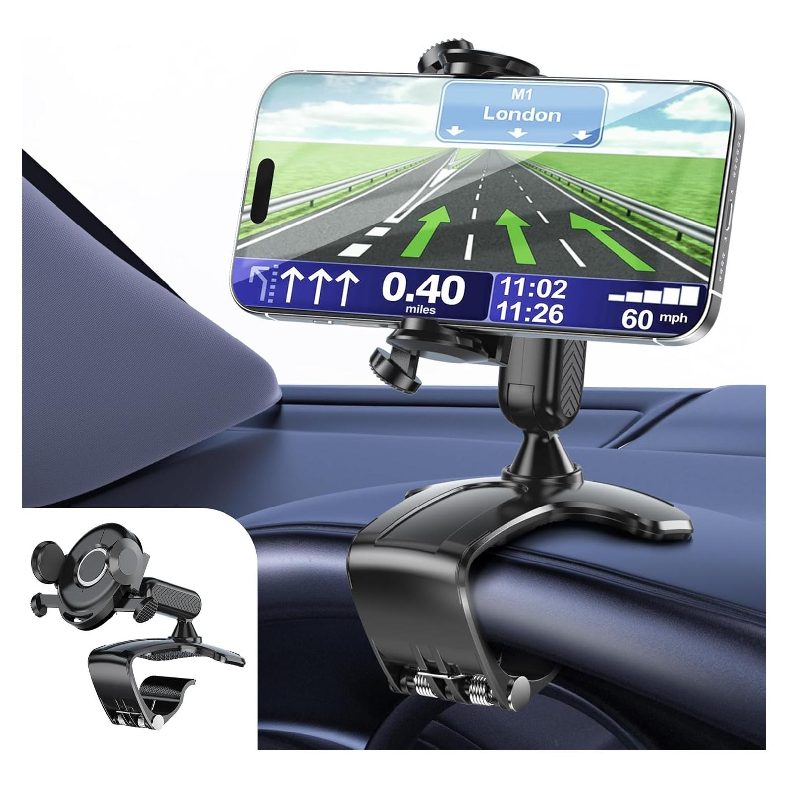 Soporte para Teléfono en el Tablero del Coche RIEMKSL Negro 360°