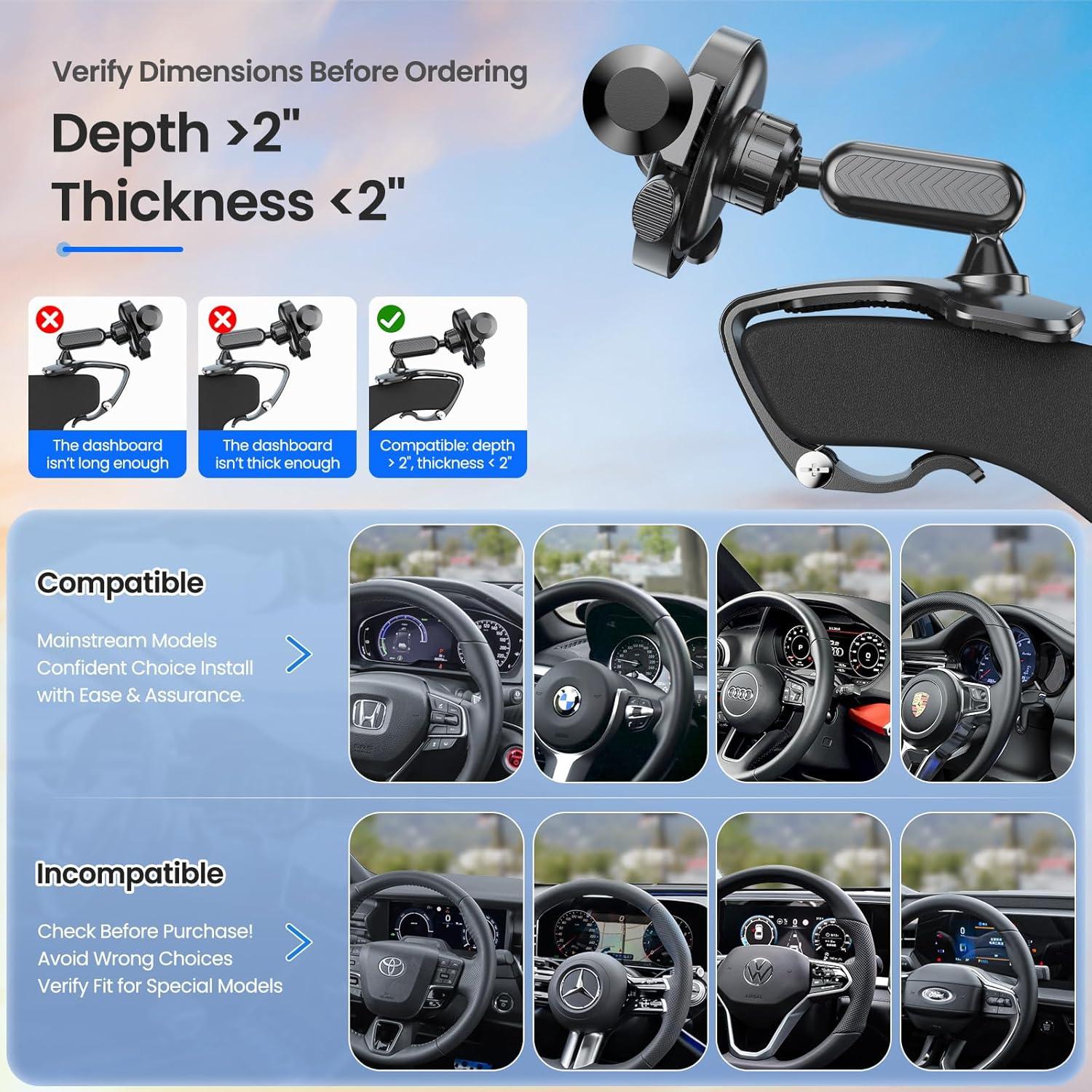 Soporte para Teléfono en el Tablero del Coche RIEMKSL Negro 360°