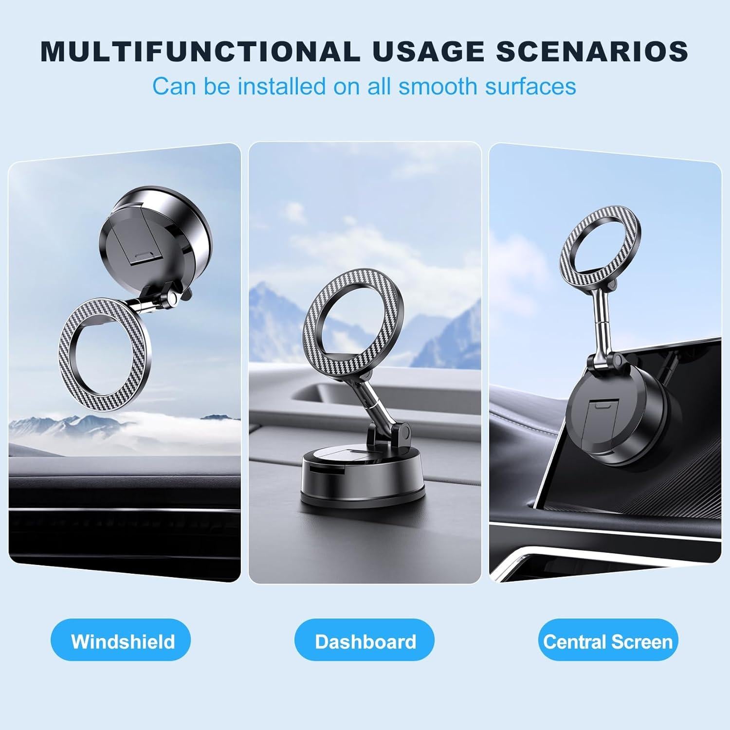Soporte para teléfono de coche MOKPR MagSafe plegable 360°