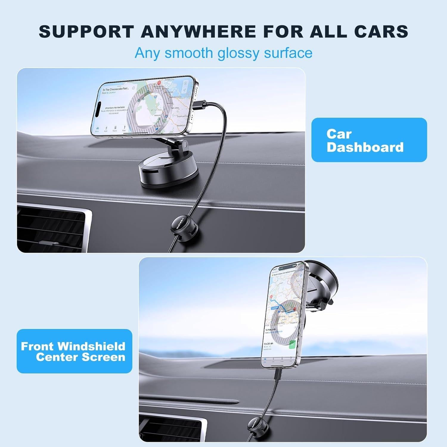 Soporte para teléfono de coche MOKPR MagSafe plegable 360°