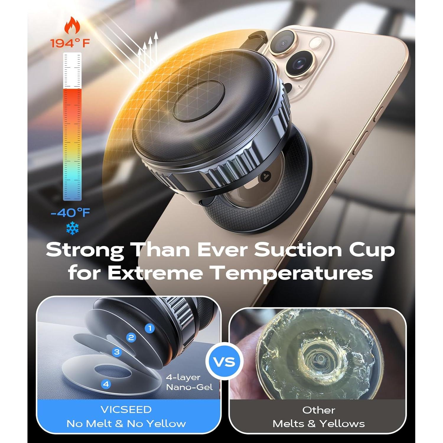 Soporte Magnético para Teléfono VICSEED para Coche Ajustable 360°