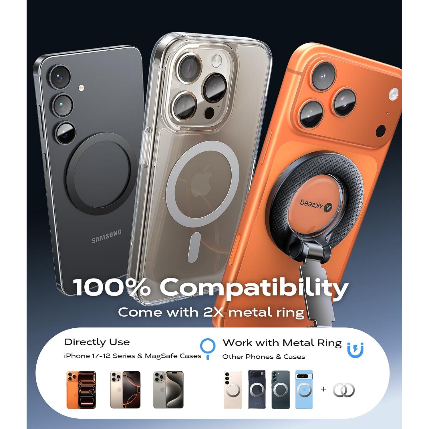 Soporte Magnético para Teléfono VICSEED para Coche Ajustable 360°