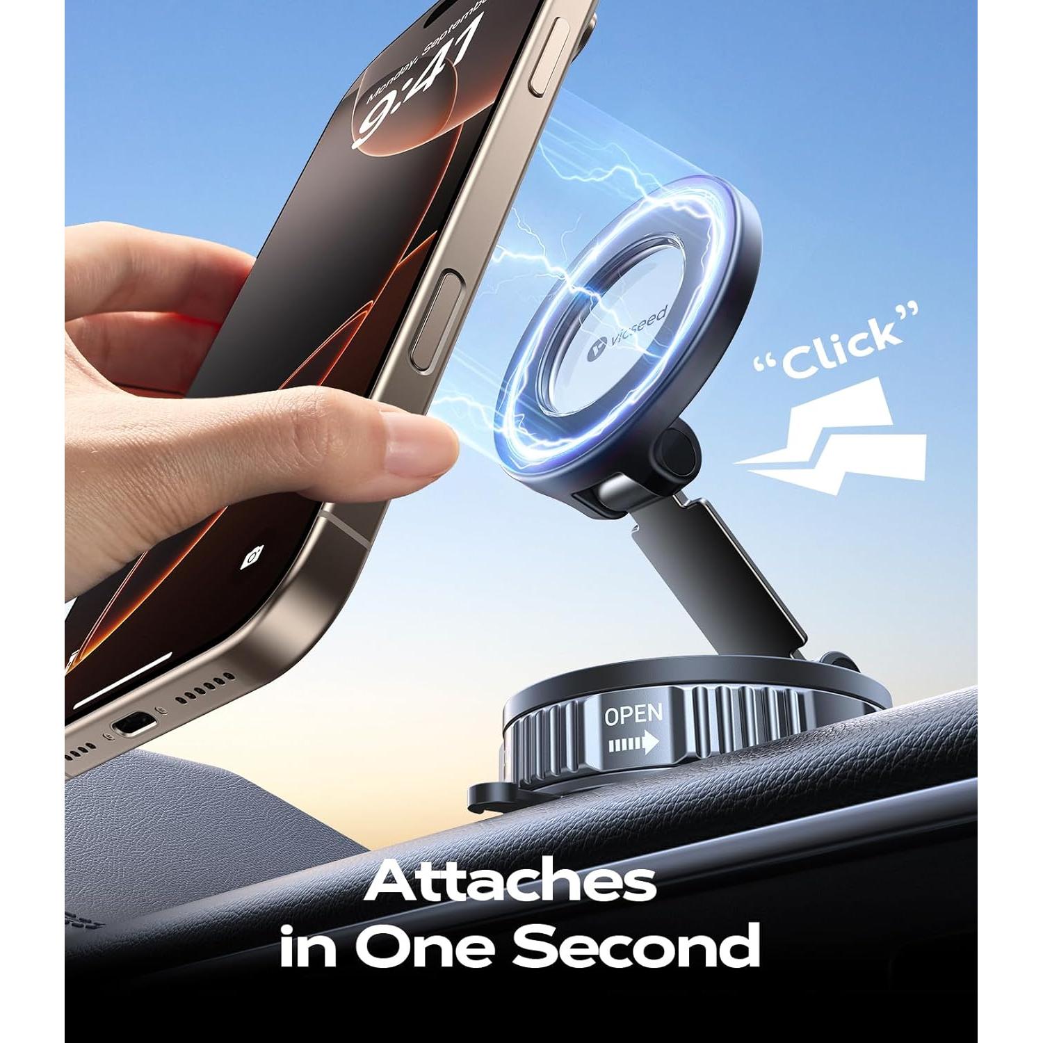 Soporte Magnético para Teléfono VICSEED para Coche Ajustable 360°