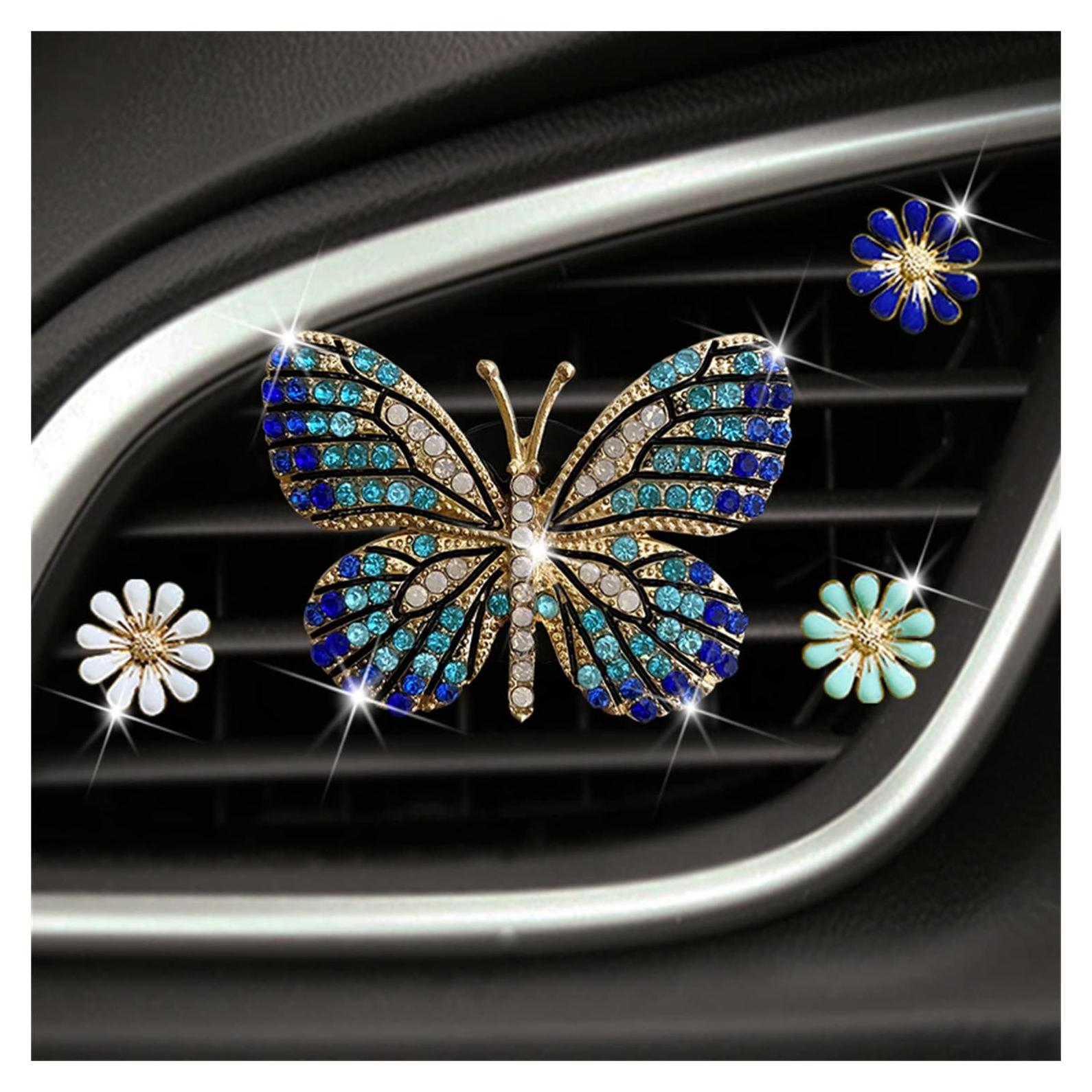 Clip de Ventilación de Coche Mariposa Brillante Sozbkelns