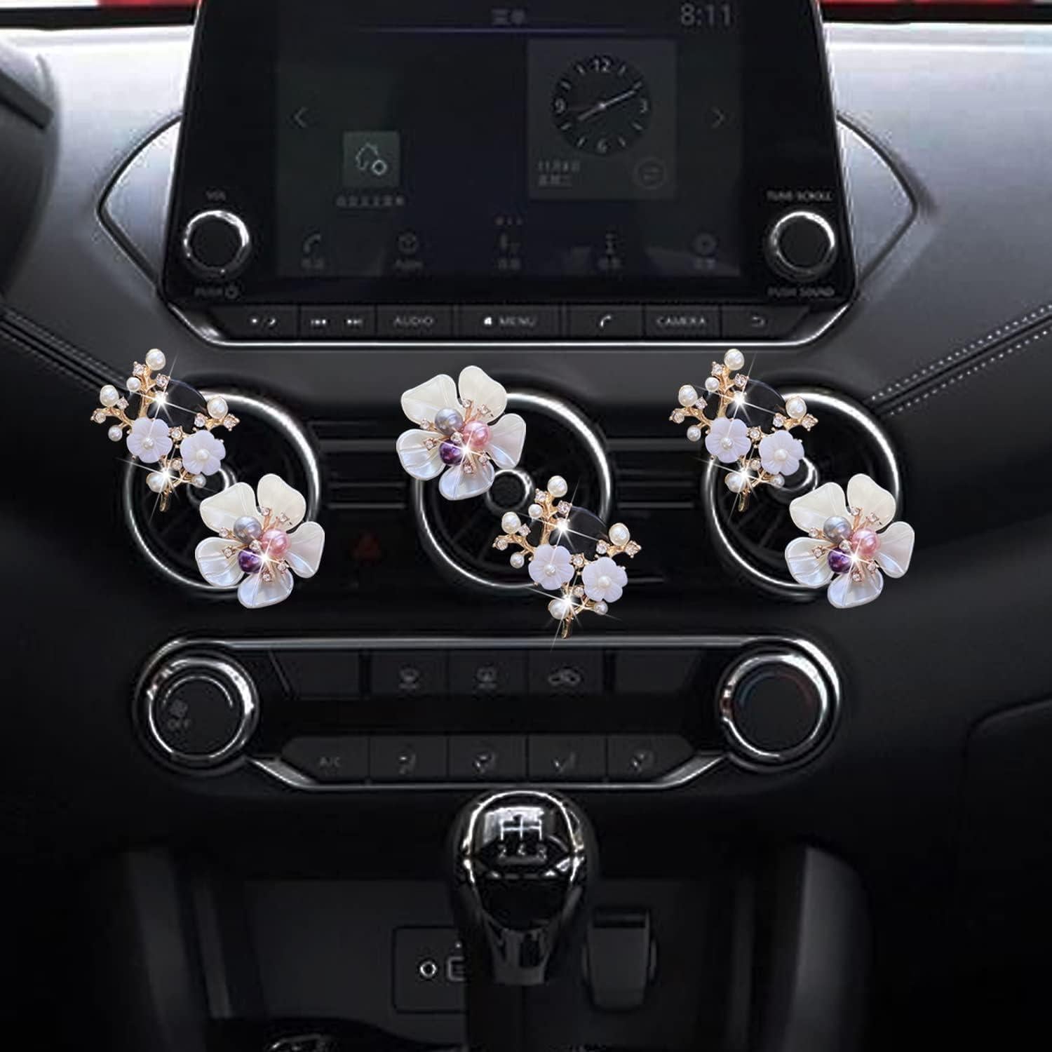 6 Clips Ambientadores de Automóvil Flor Margarita Cauaoa