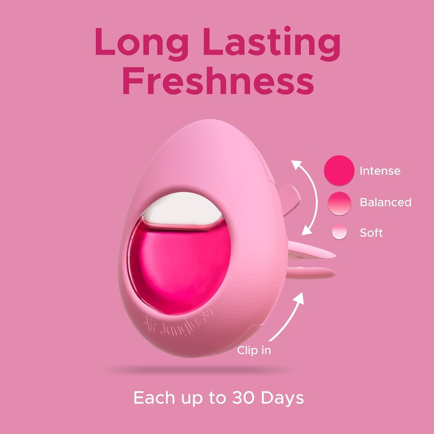 Ambientador de Auto Air Jungles Clip Rosa Melocotón Miel 6 Unidades