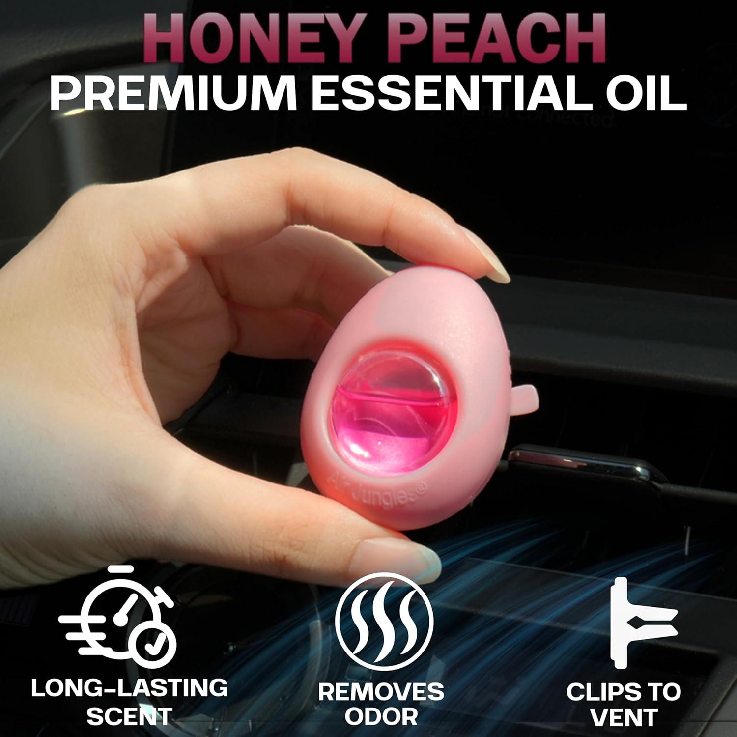 Ambientador de Auto Air Jungles Clip Rosa Melocotón Miel 6 Unidades