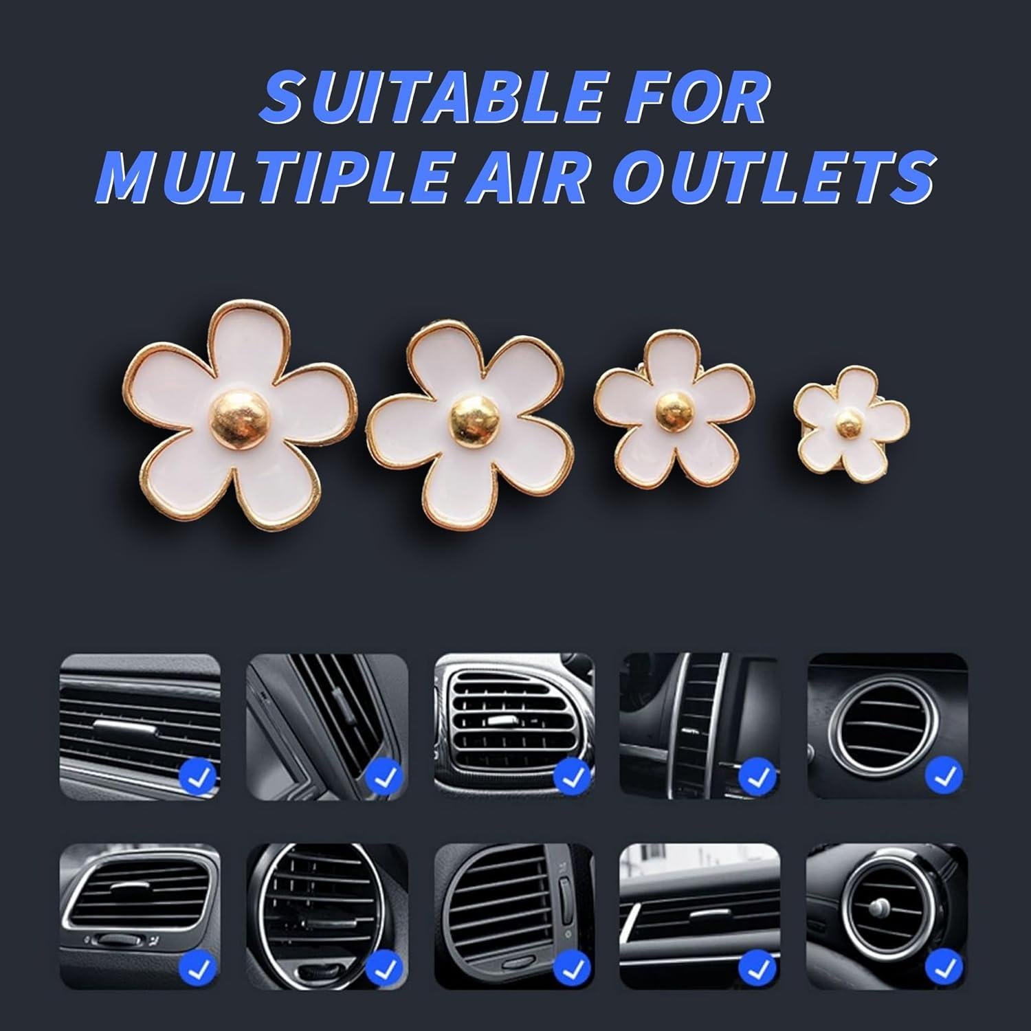 Clip de Ventilación de Aire Margarita Honibaoto 4PCS Blanco