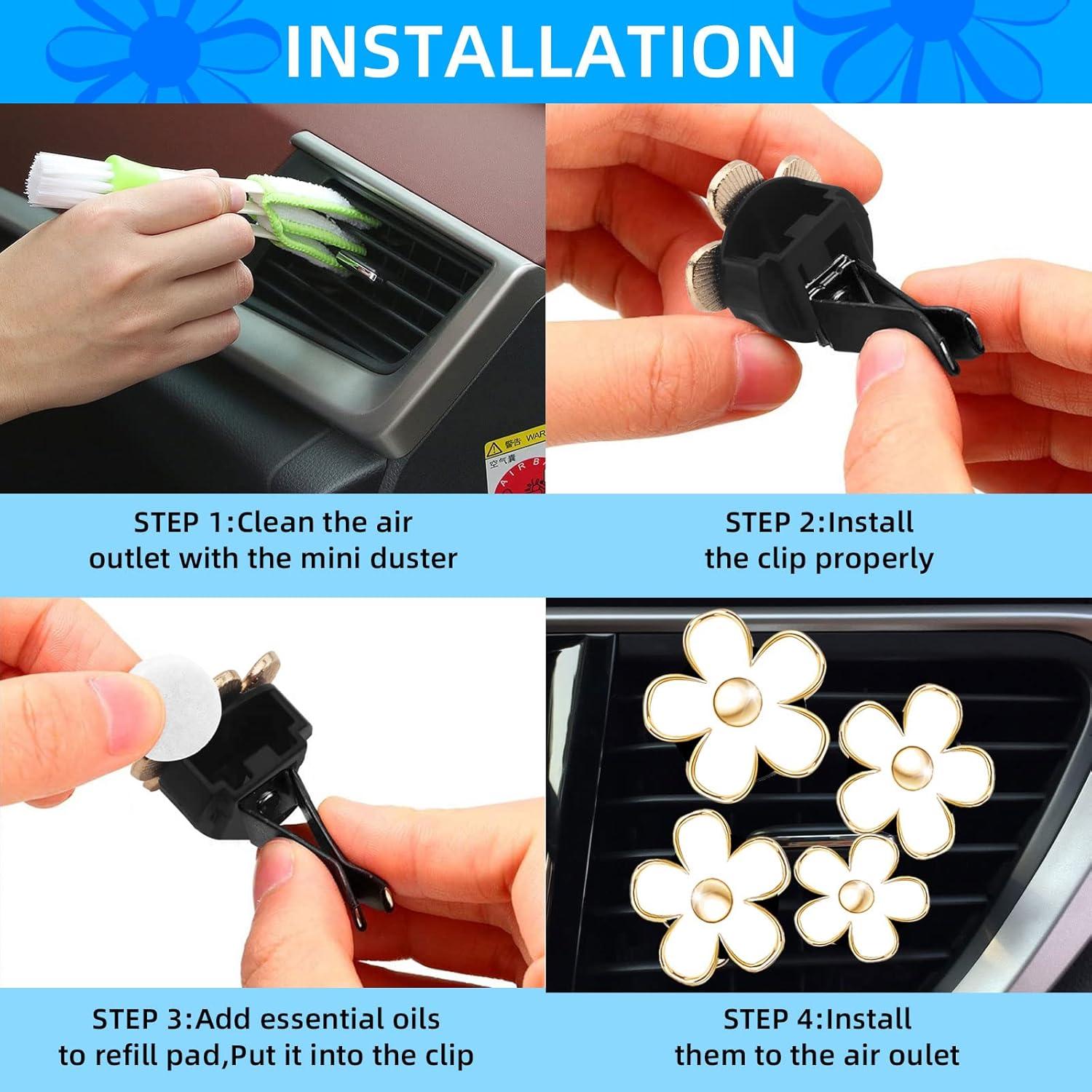 Clip de Ventilación Floral CLUOCKY - 6 Accesorios para Coche