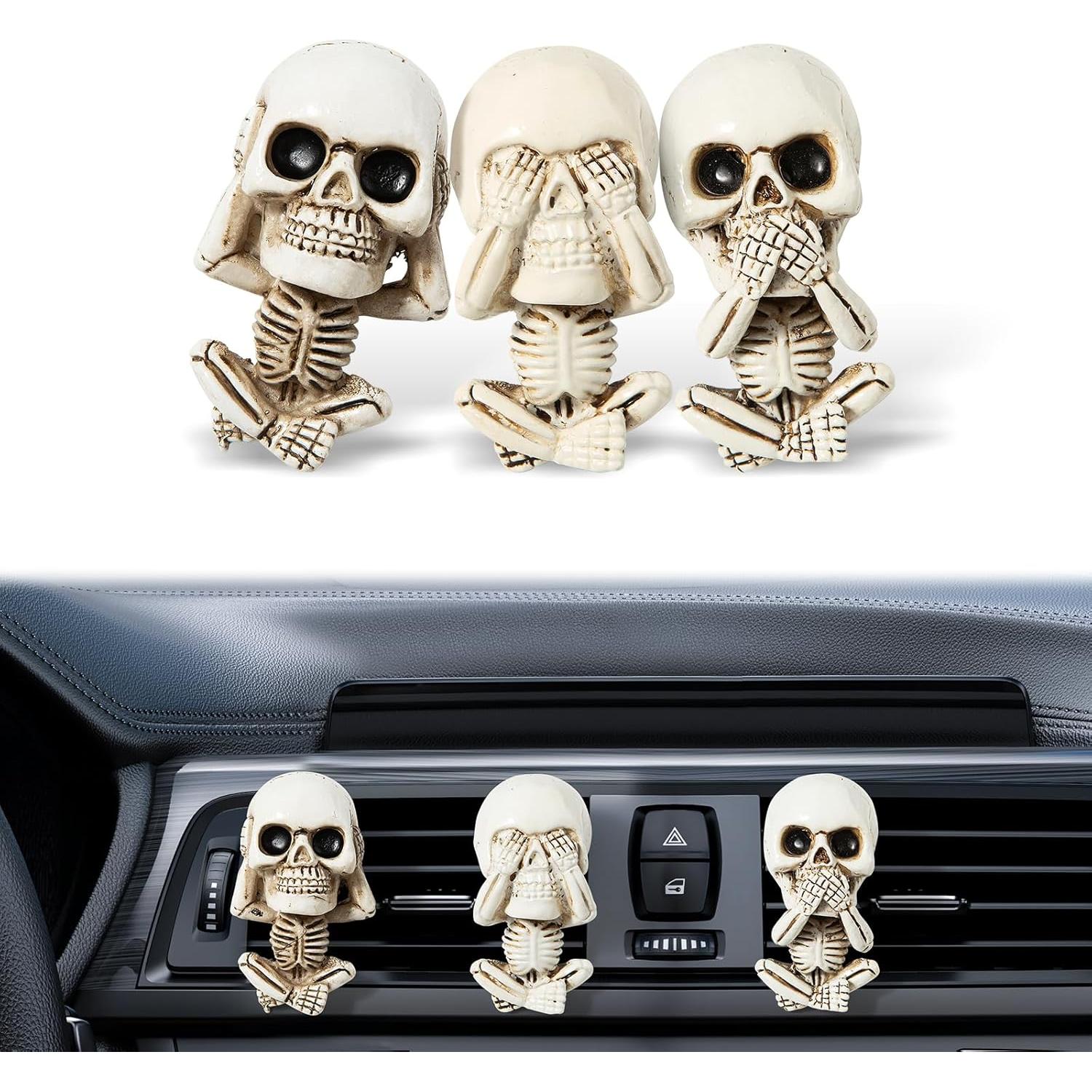 Ambientador de Aire Calavera PLUSYES - Juego de 3 Piezas con Aroma a Cedro