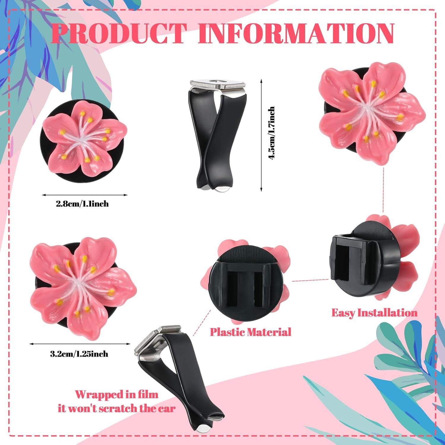 Clips Ambientador para Auto Timtin 12 Pcs Flor Rosa Hibisco