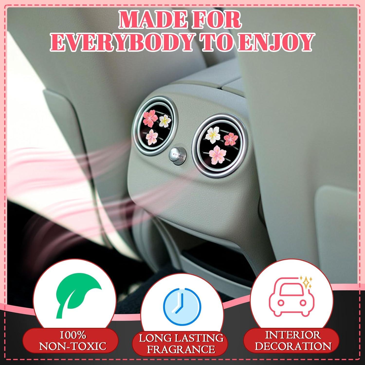 Clips Ambientador para Auto Timtin 12 Pcs Flor Rosa Hibisco