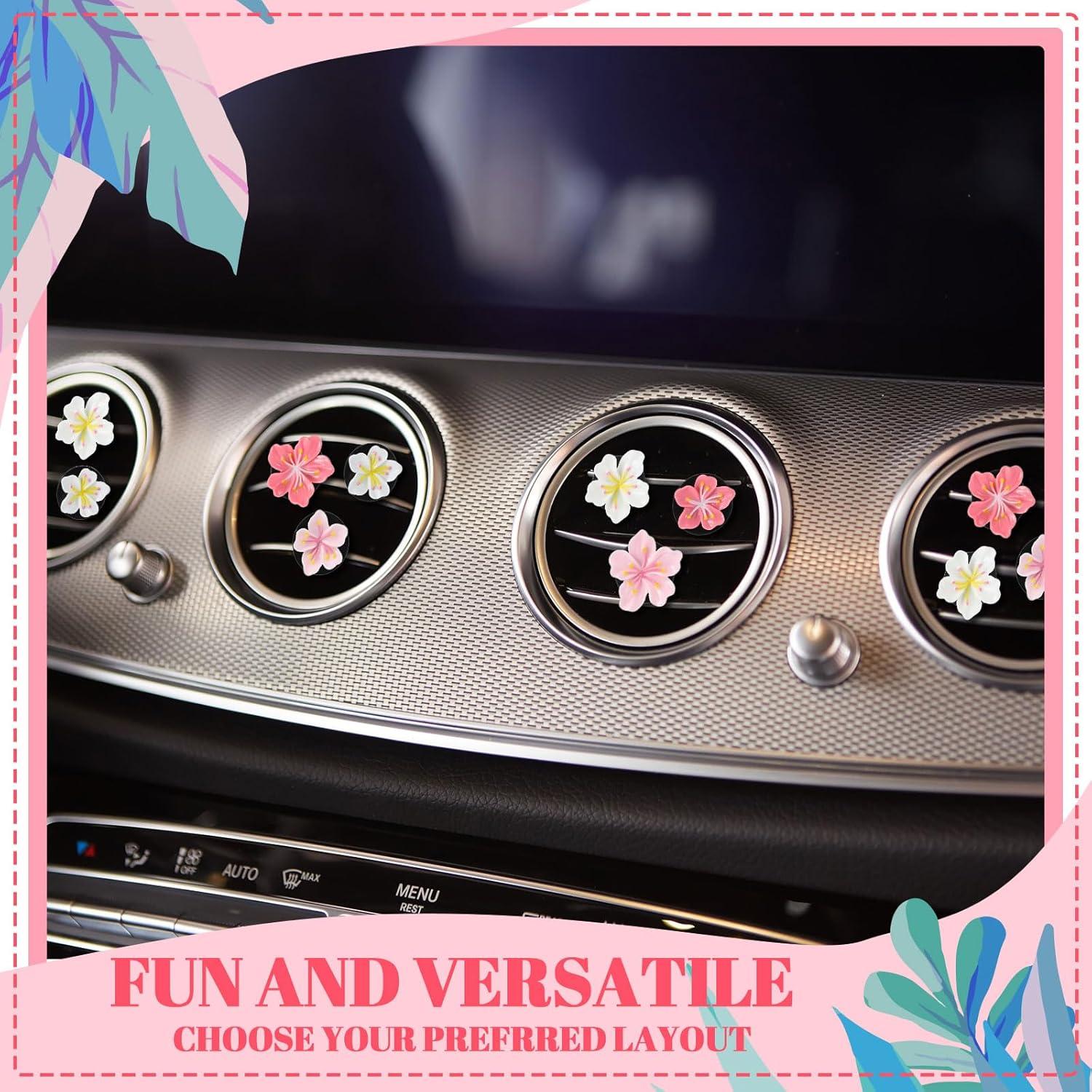 Clips Ambientador para Auto Timtin 12 Pcs Flor Rosa Hibisco