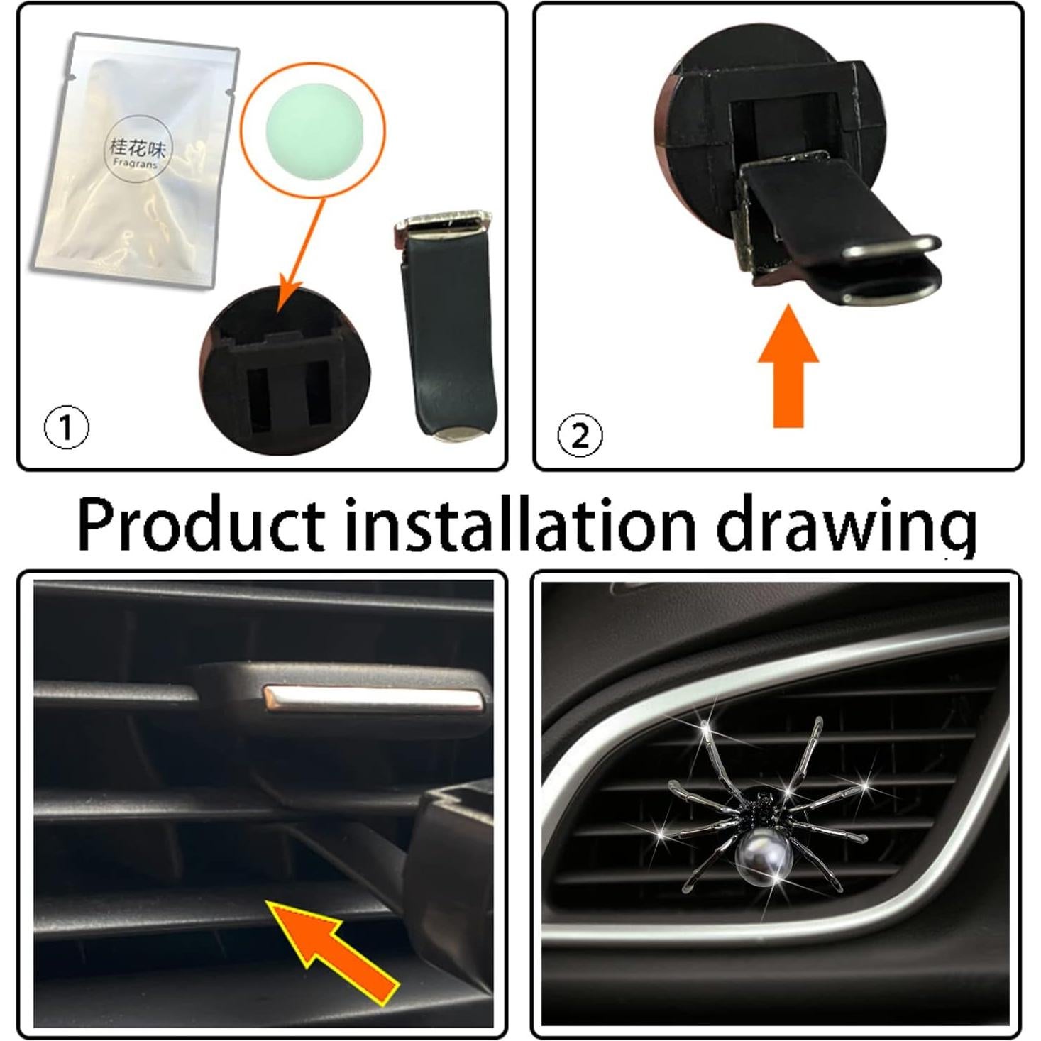 Clip de Ventilación para Automóvil Xinjincang con Rhinestones