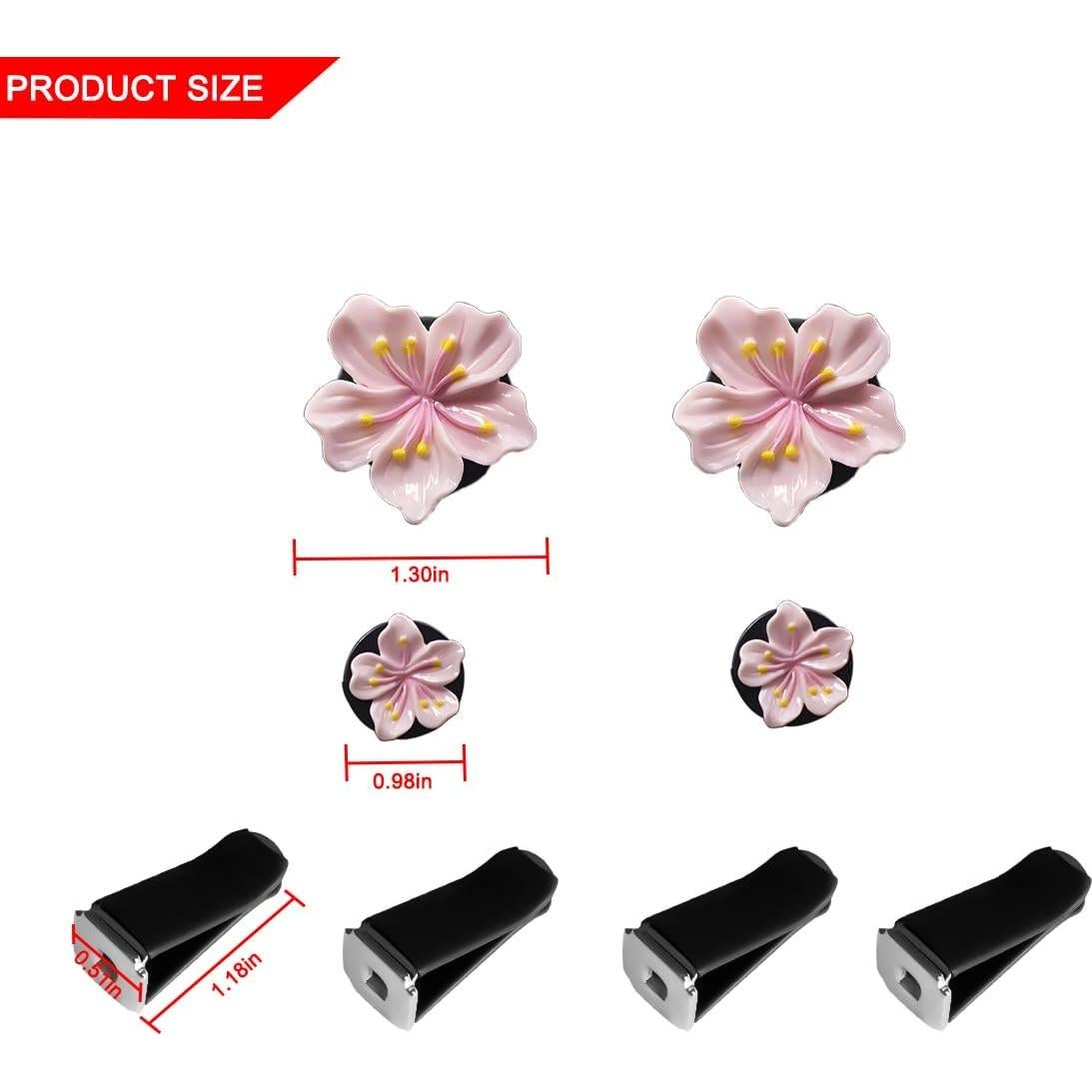 Clip de Ventilación de Aire para Coche Bittwee Rosa 4PCS