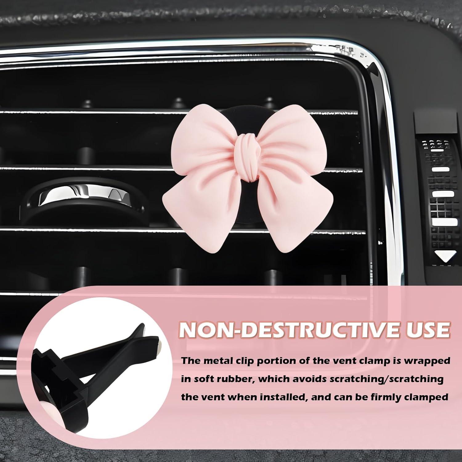 6 Clips de Ventilación de Coche OFBAND Rosa Ajustables