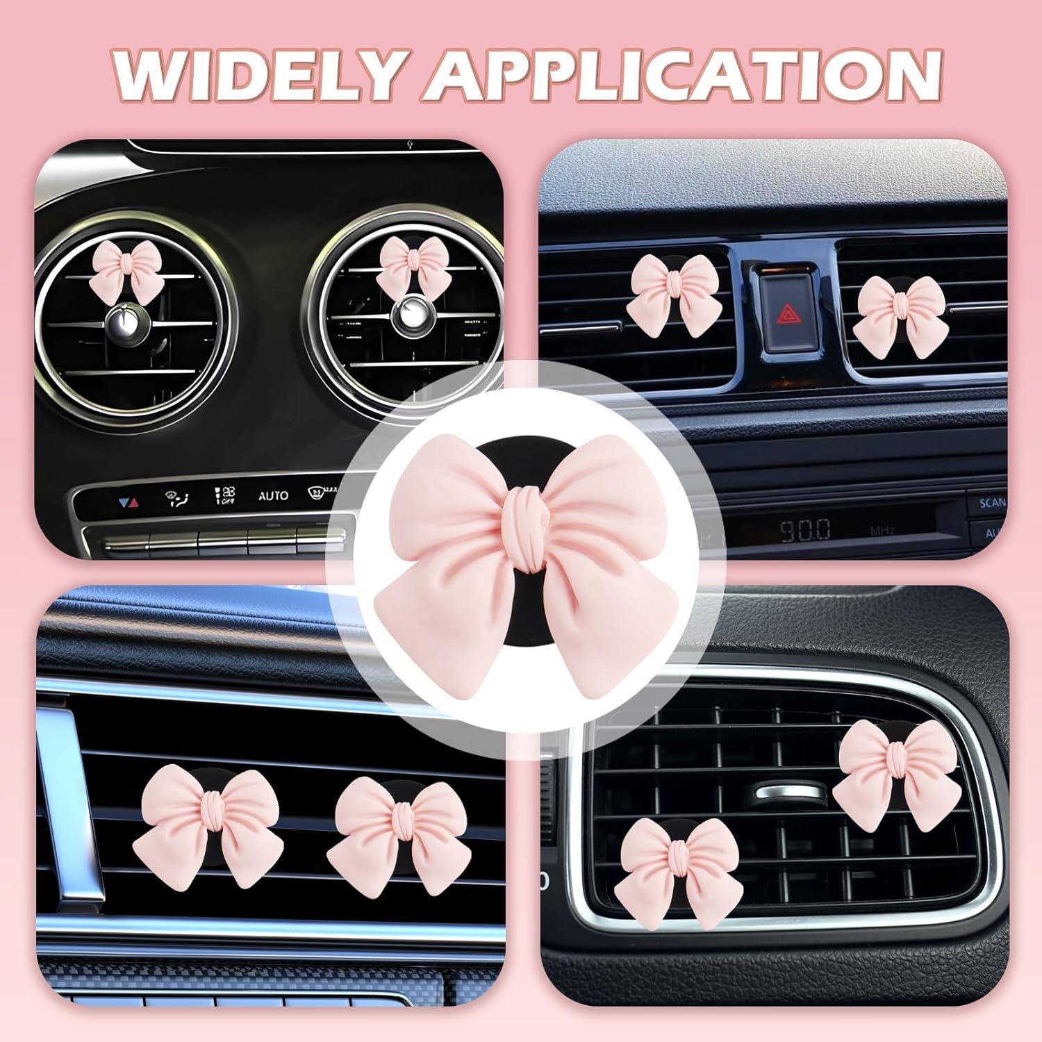 6 Clips de Ventilación de Coche OFBAND Rosa Ajustables