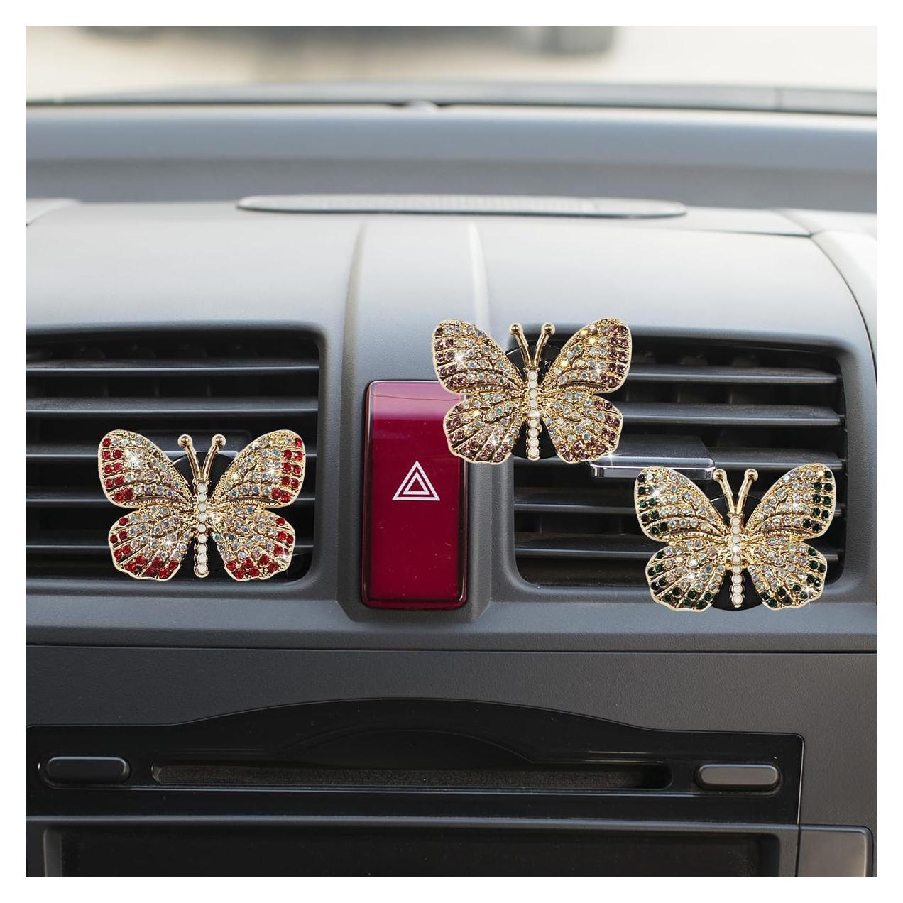 Clip de Ventilación de Coche LHDOS Mariposa Brillante 4.04cm