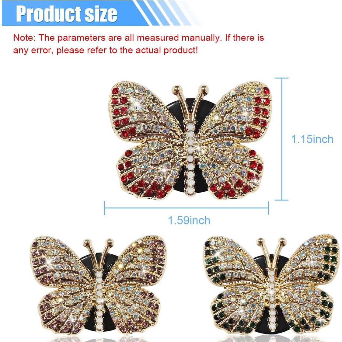 Clip de Ventilación de Coche LHDOS Mariposa Brillante 4.04cm