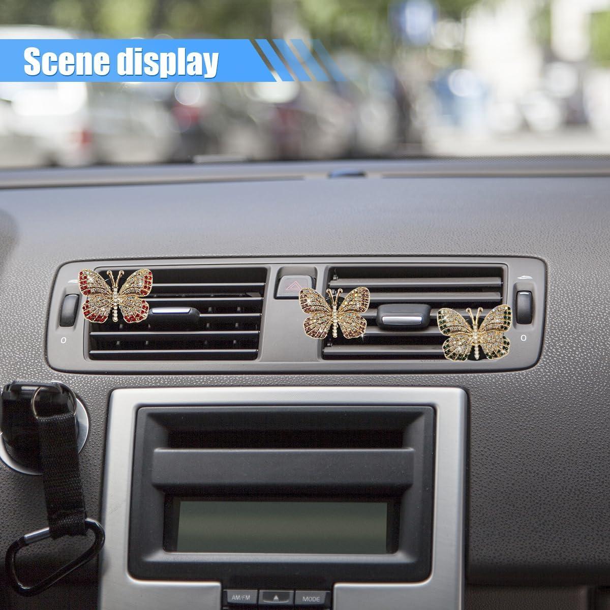 Clip de Ventilación de Coche LHDOS Mariposa Brillante 4.04cm