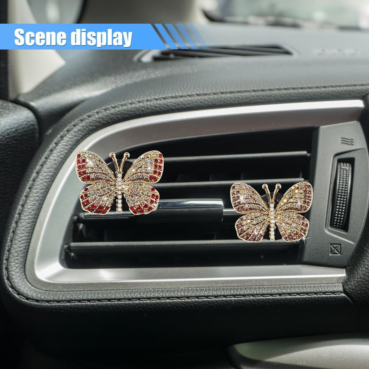 Clip de Ventilación de Coche LHDOS Mariposa Brillante 4.04cm