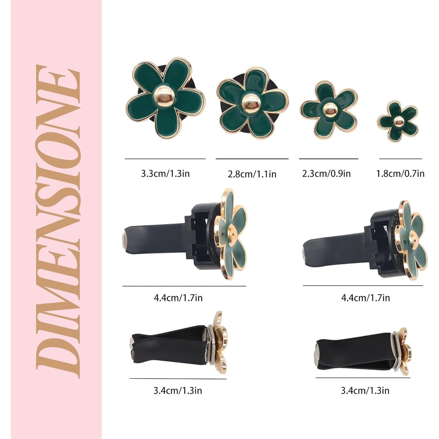 Clips de Ventilación para Auto ORIESSE 4 Piezas Flores Aroma Peonía