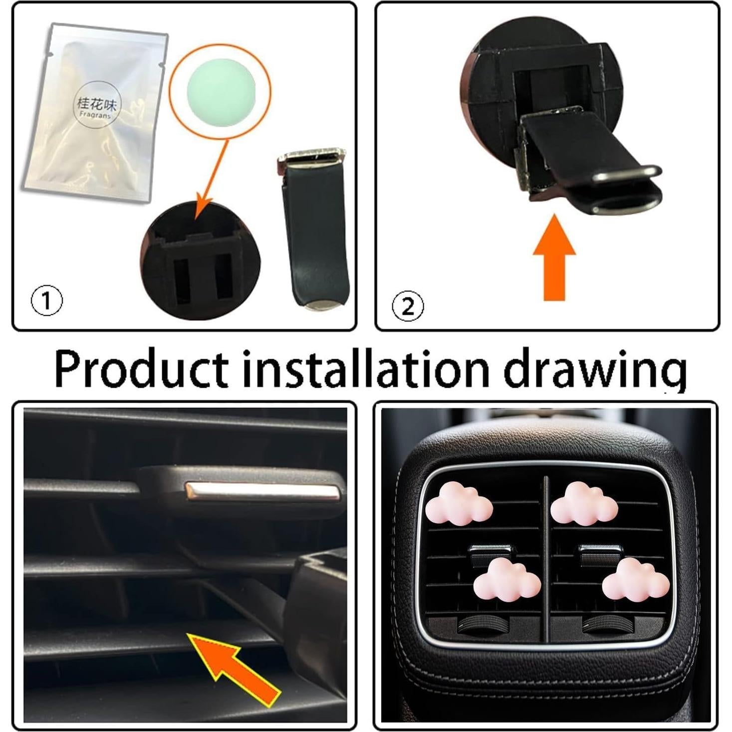 Ambientador de Coche Jowxsx - Clips de Perfume Mariposa 4 Pcs