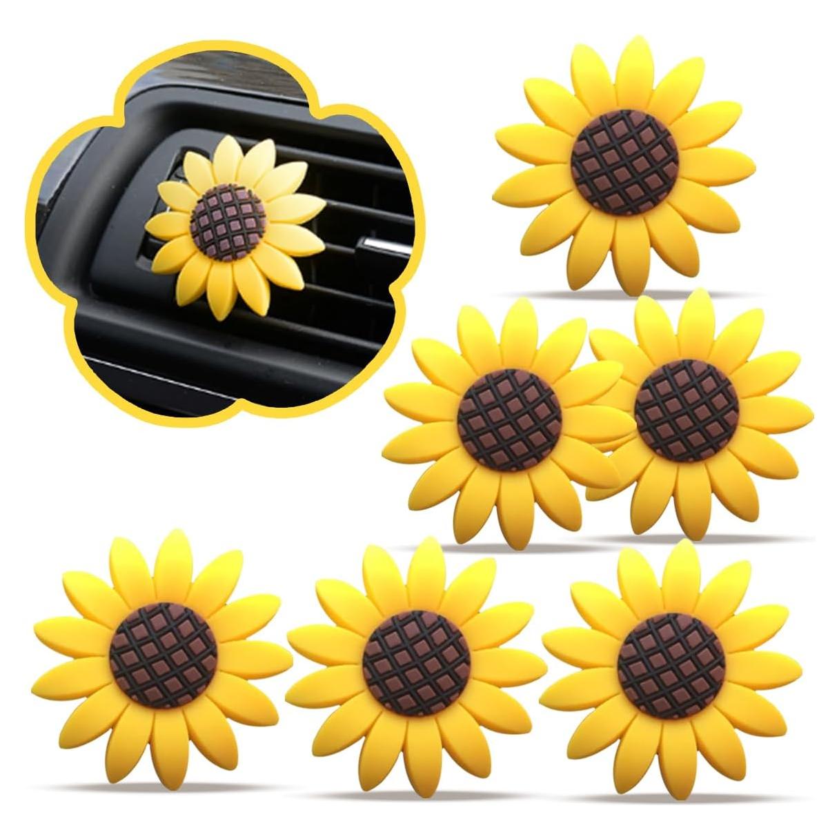 Clip de Ventilación de Aire Girasol SMILFUY Amarillo 6PCS