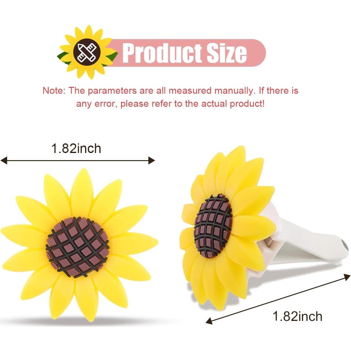 Clip de Ventilación de Aire Girasol SMILFUY Amarillo 6PCS