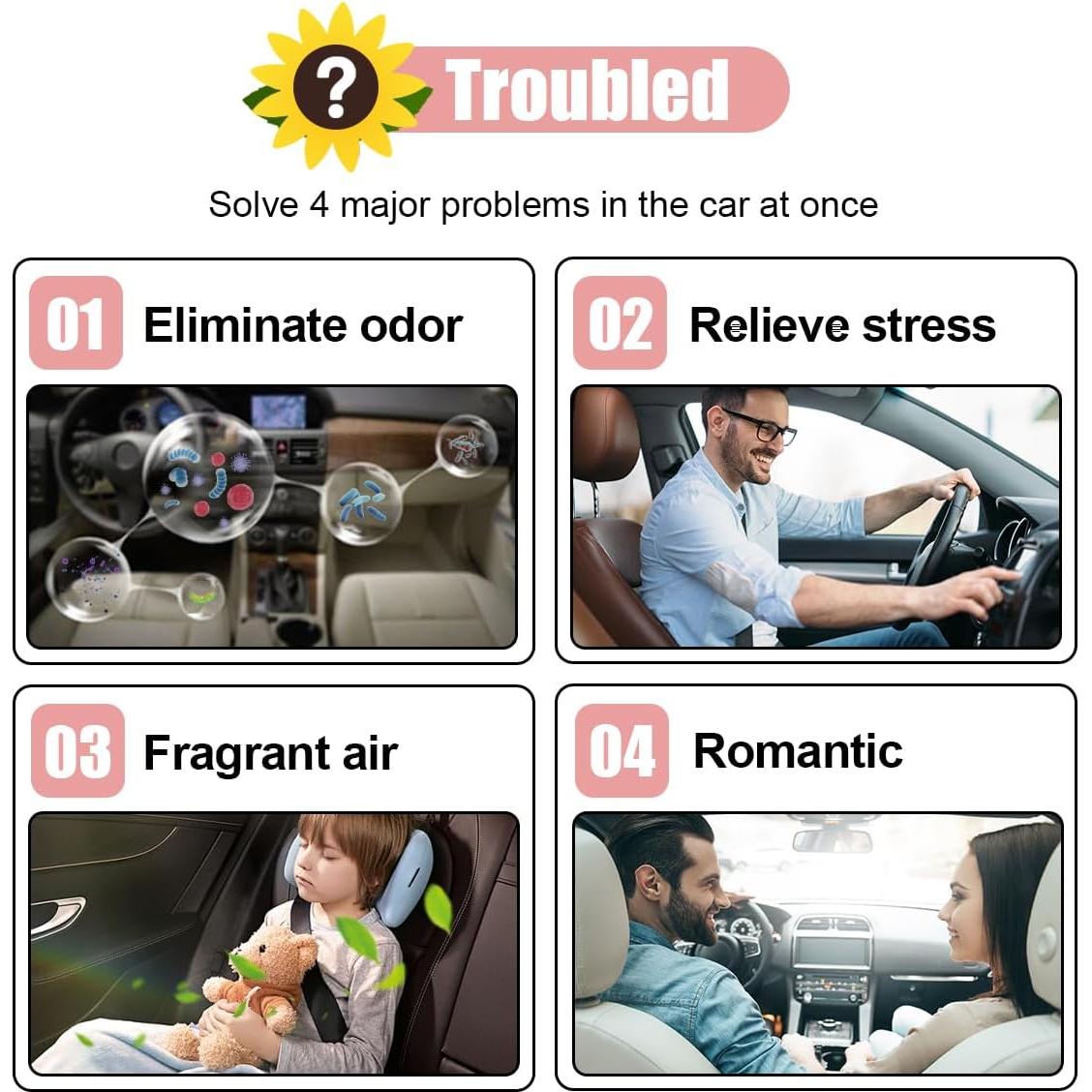 Clip de Ventilación de Aire Girasol SMILFUY Amarillo 6PCS