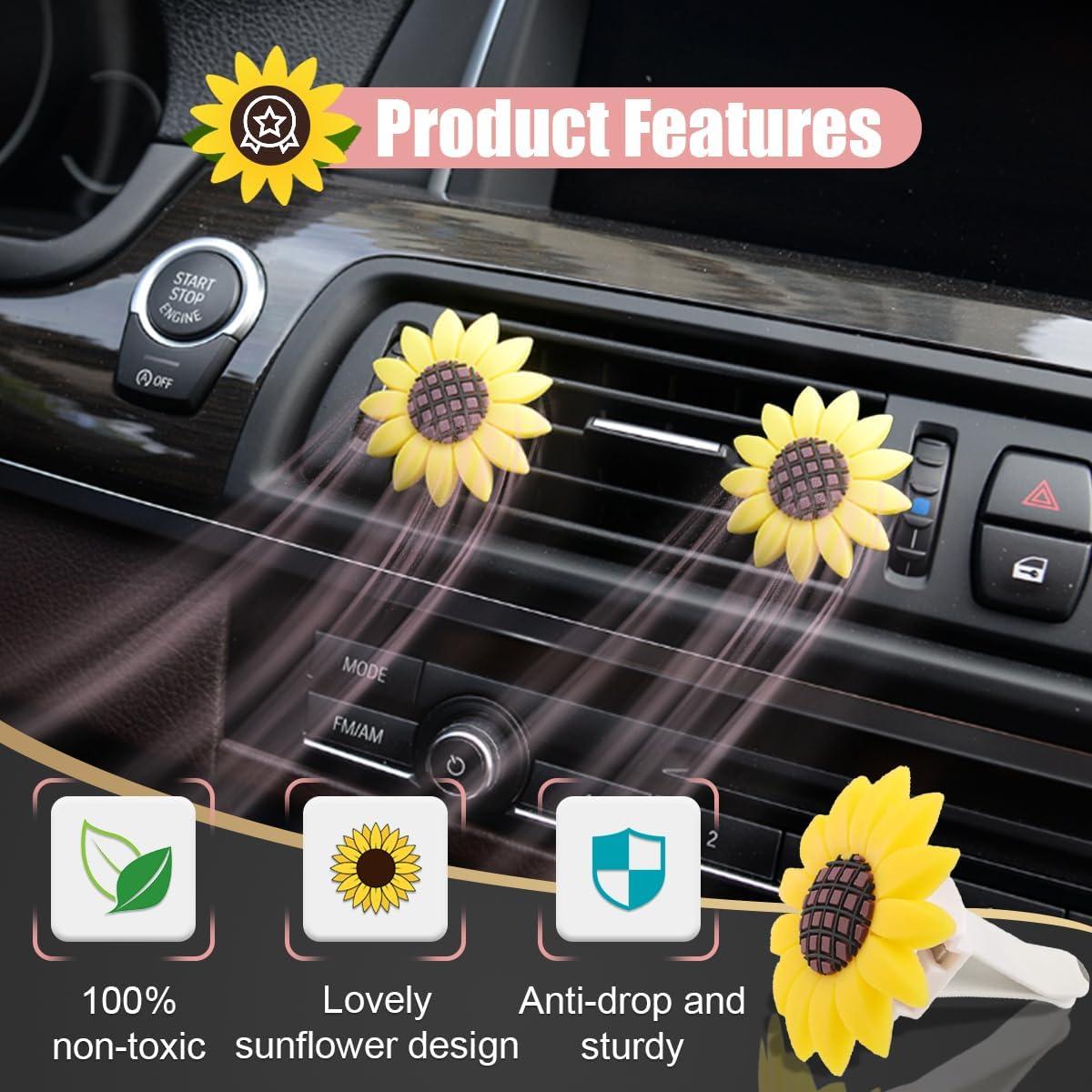 Clip de Ventilación de Aire Girasol SMILFUY Amarillo 6PCS