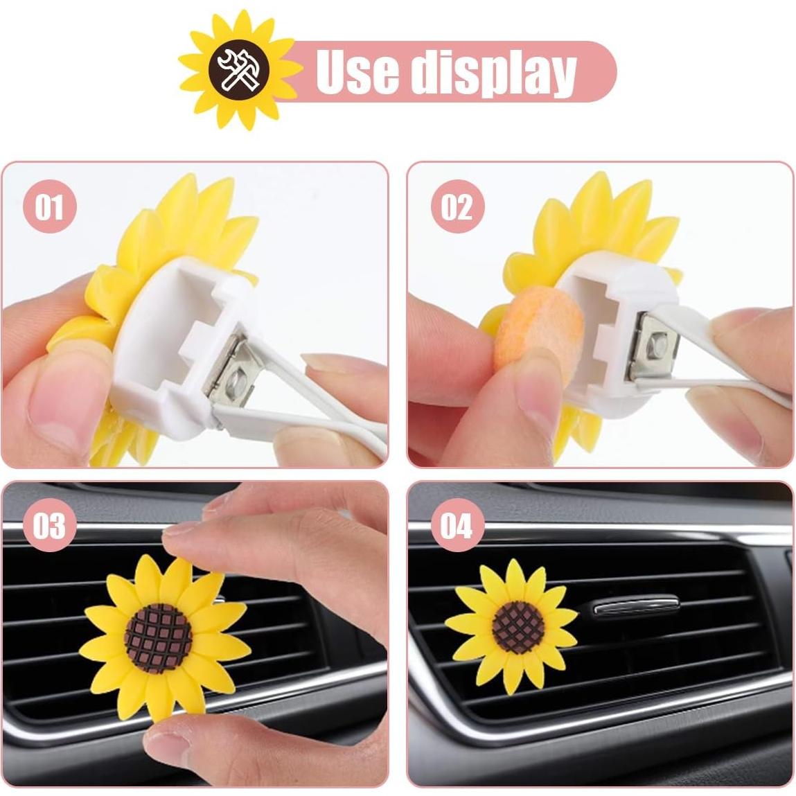Clip de Ventilación de Aire Girasol SMILFUY Amarillo 6PCS