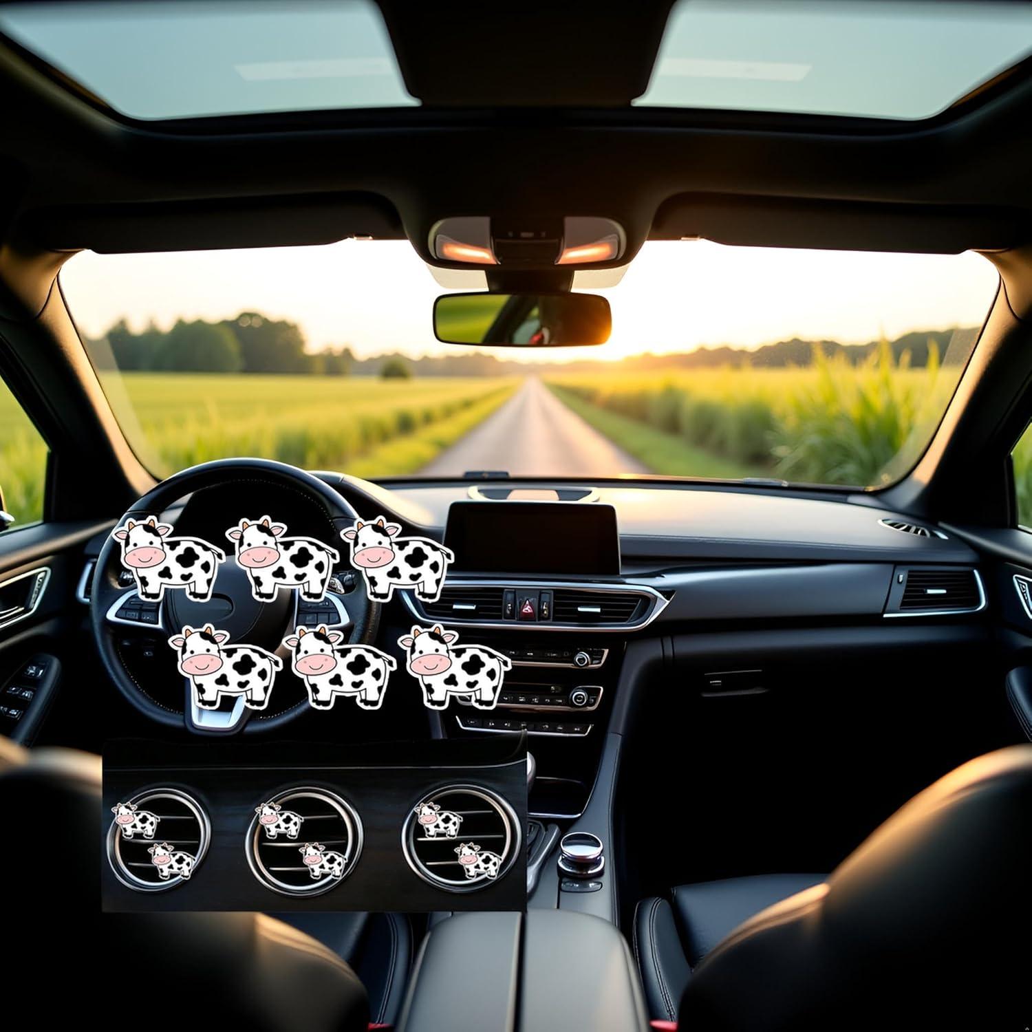 4 Clips de Ventilación PurYupearl en Forma de Vaca - Ambientadores