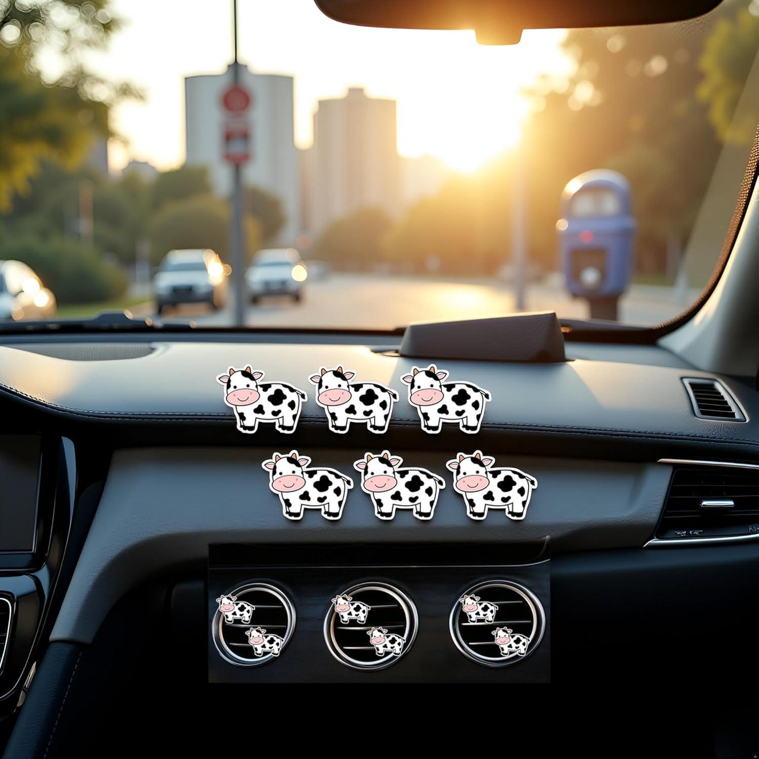 4 Clips de Ventilación PurYupearl en Forma de Vaca - Ambientadores