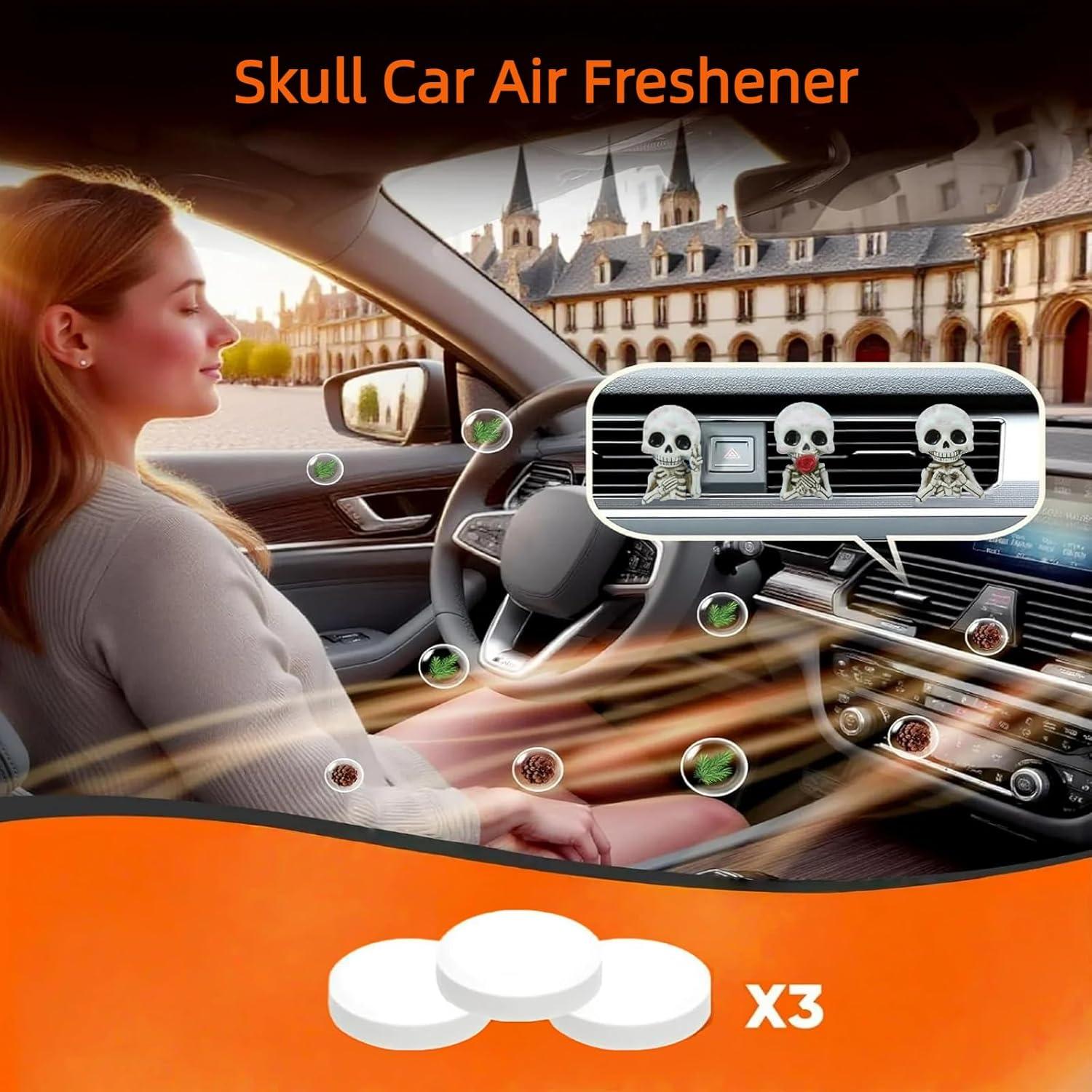 Ambientador de coche calavera gótica KEEYOYOBE - Pack de 3