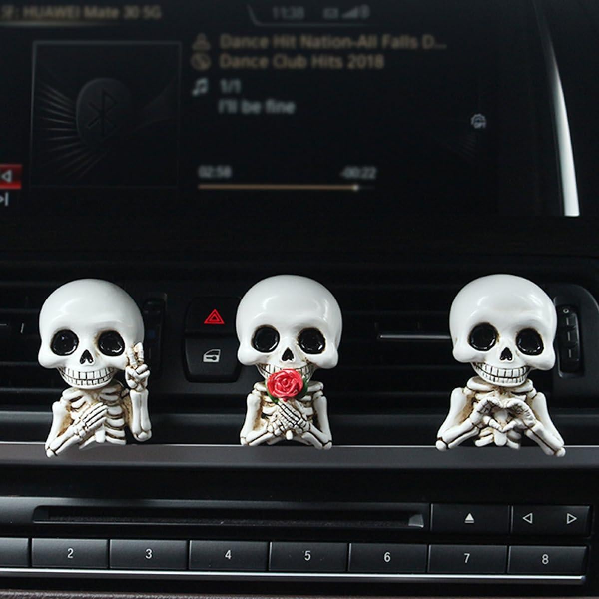 Ambientador de coche calavera gótica KEEYOYOBE - Pack de 3