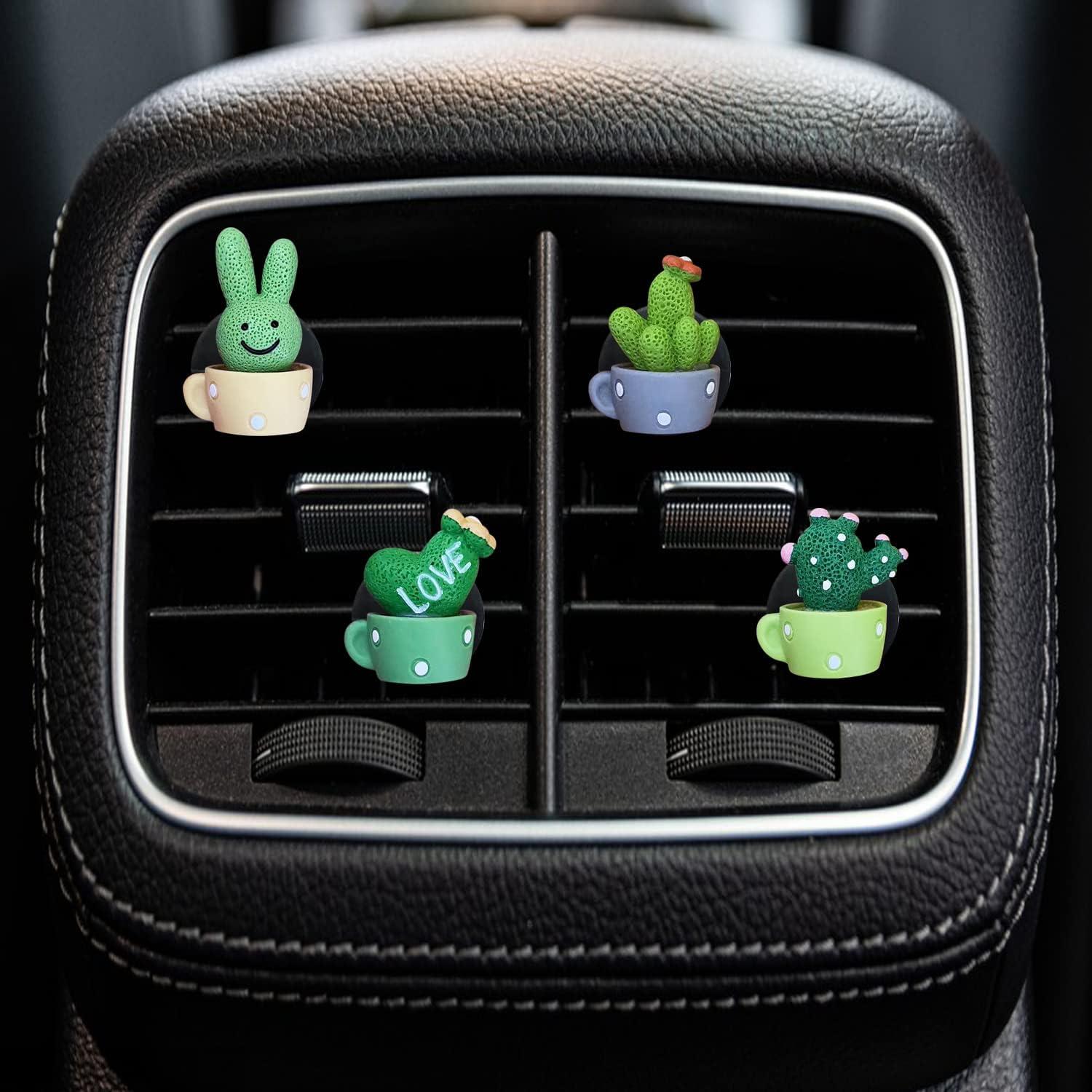 4 Clips Ambientadores de Auto Jowxsx Cactus Decorativos