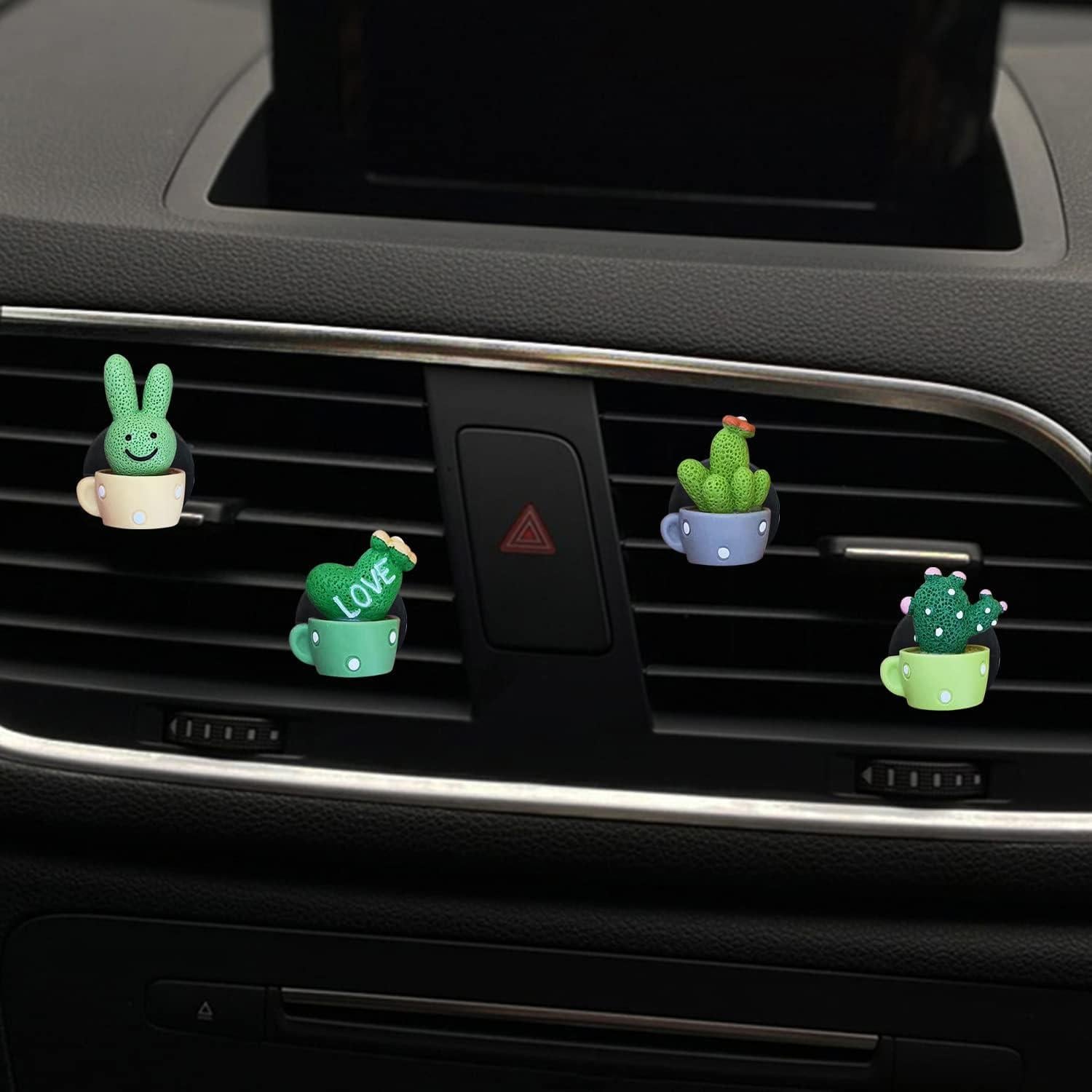 4 Clips Ambientadores de Auto Jowxsx Cactus Decorativos