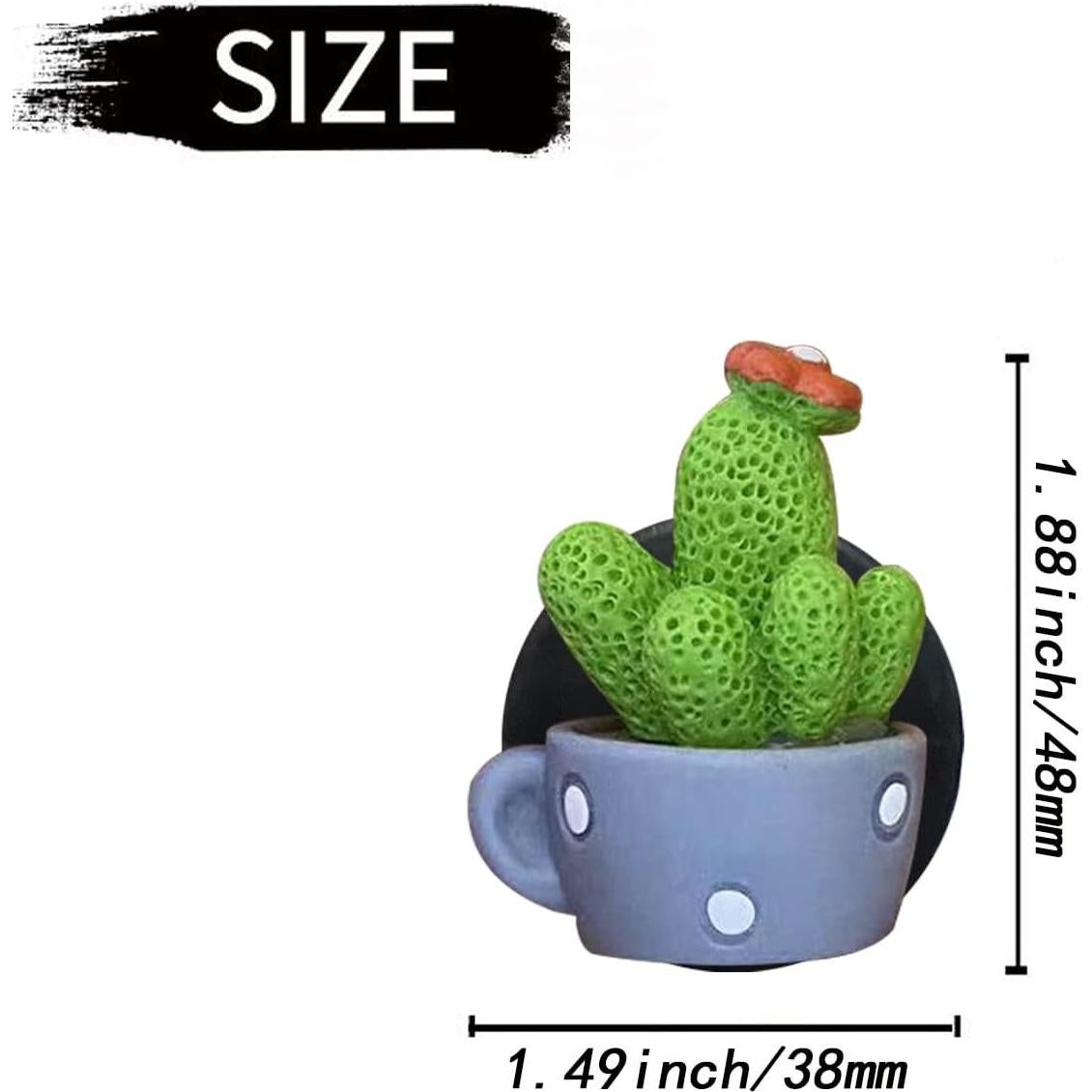 4 Clips Ambientadores de Auto Jowxsx Cactus Decorativos