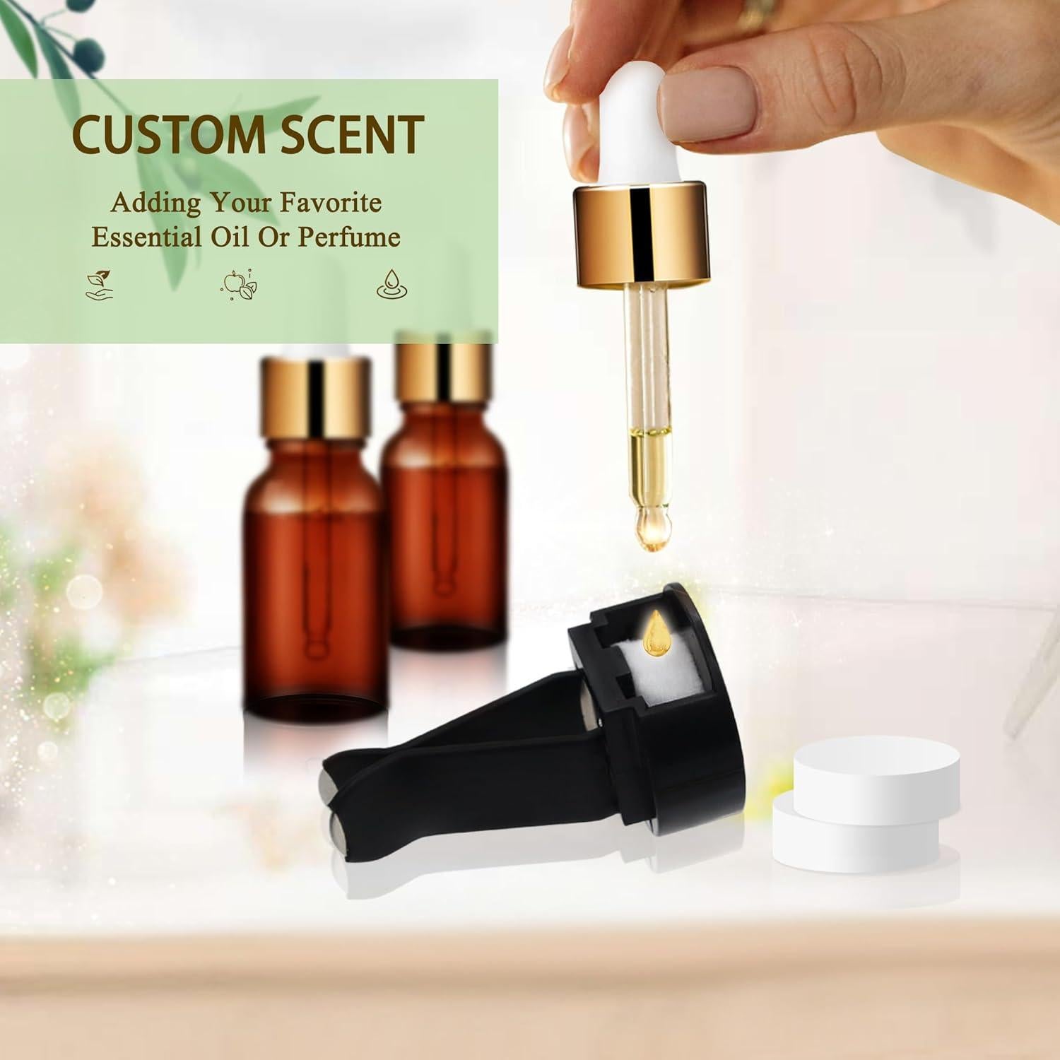 Clips de Ventilación de Auto ORIESSE 6pcs Flores Verde