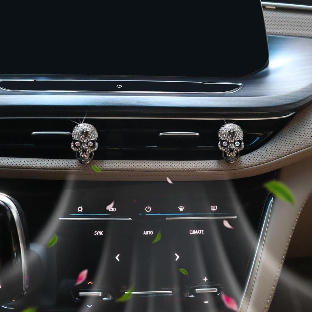 Decoración de Coche Calavera 2pcs Clips Ventilación ORIESSE